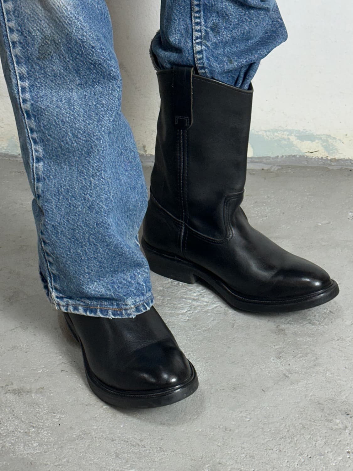 90's OG USA Made 레드윙 페코스 블랙 웨스턴 부츠 상품이미지3