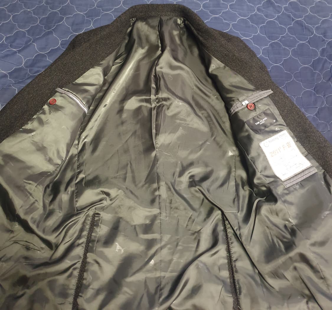 (빈티지) 더 클래스 10s 헤링본 행거치프 클래식 울 블레이저 (95) 상품이미지6