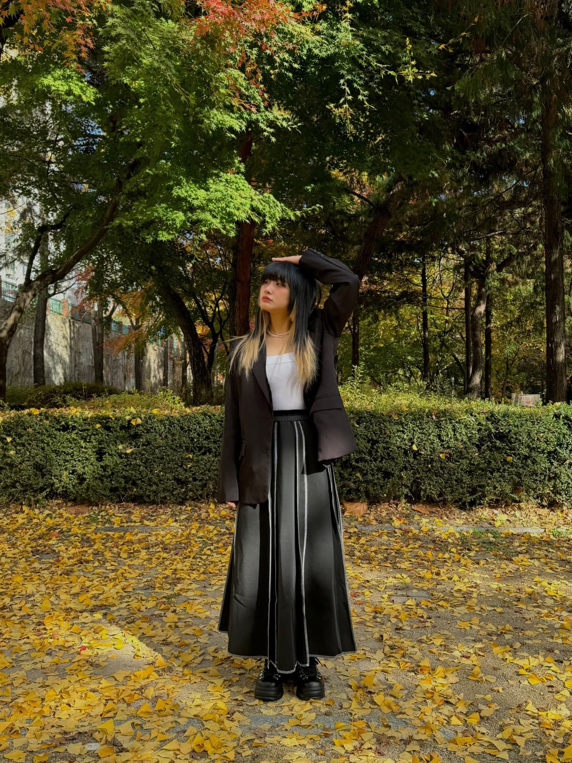 스티치 밴딩 스커트 상품이미지2