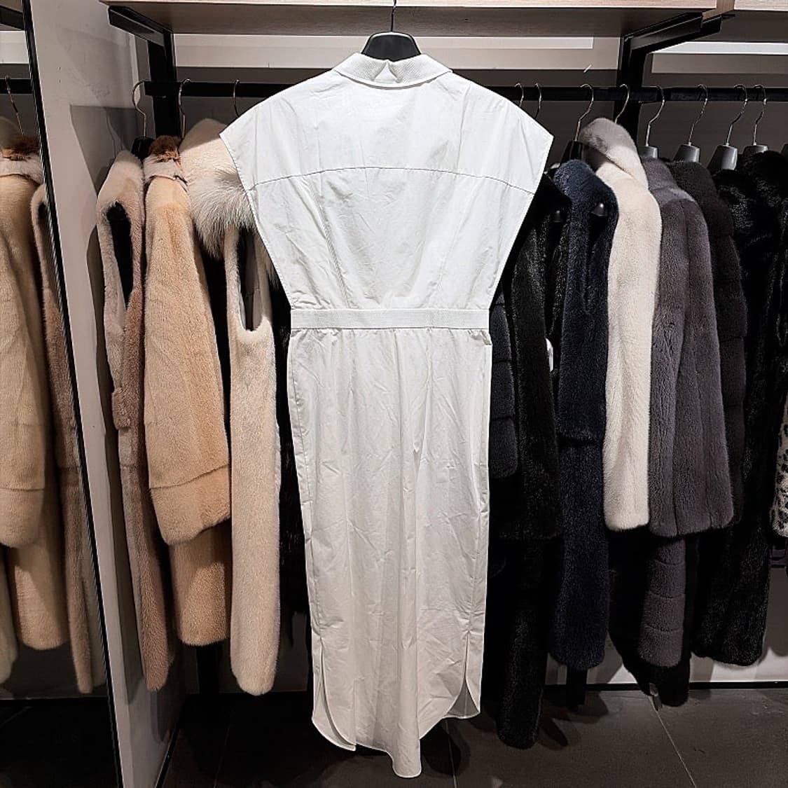 (정품/새상품) 알렉산더 맥퀸 여성 화이트 포플린 펜슬 셔츠 드레스 상품이미지4