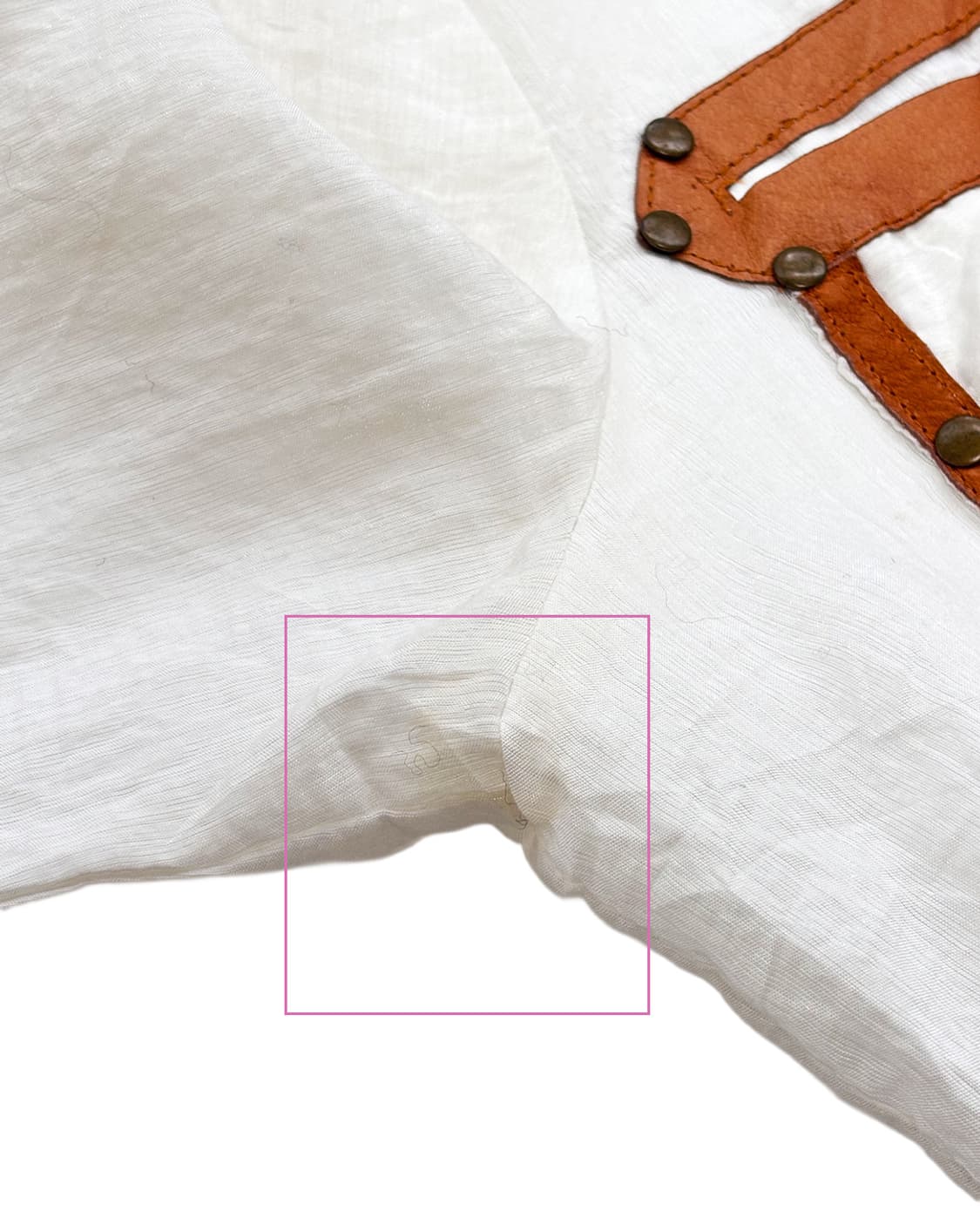 보헤미안 레더 트리밍 스커트 포인트 셔츠 상품이미지8