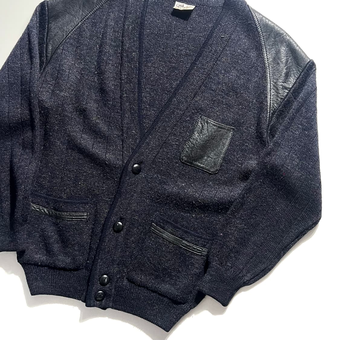 Vintage Leather Patch Cardigan 상품이미지2