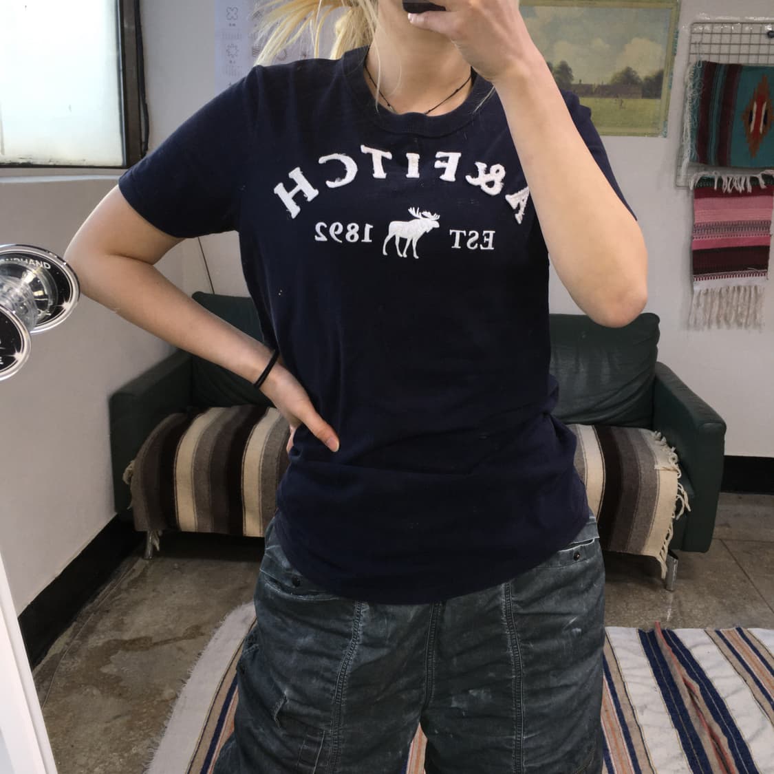 투티/0224 아베크롬비 앤 피치 패치 로고 y2k 반팔 상품이미지1