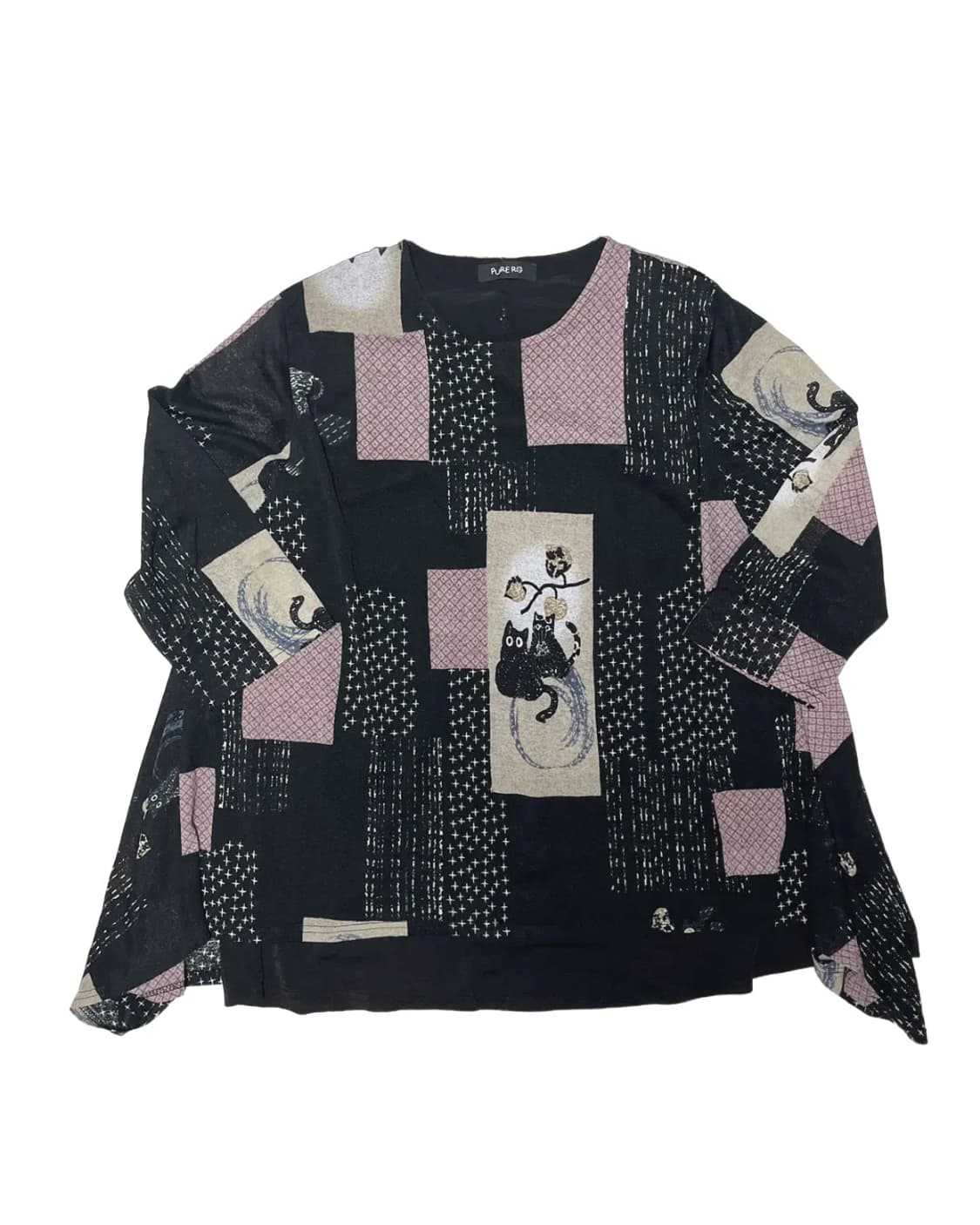 Cats printing layered top 상품이미지1