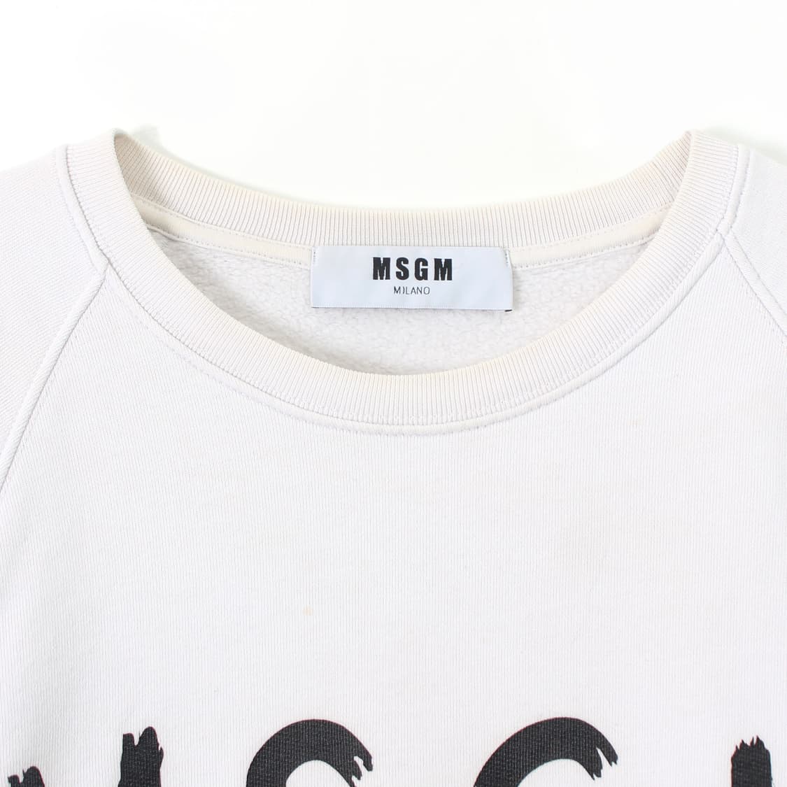 MSGM 밀라노 레터링 맨투맨 화이트 상품이미지3