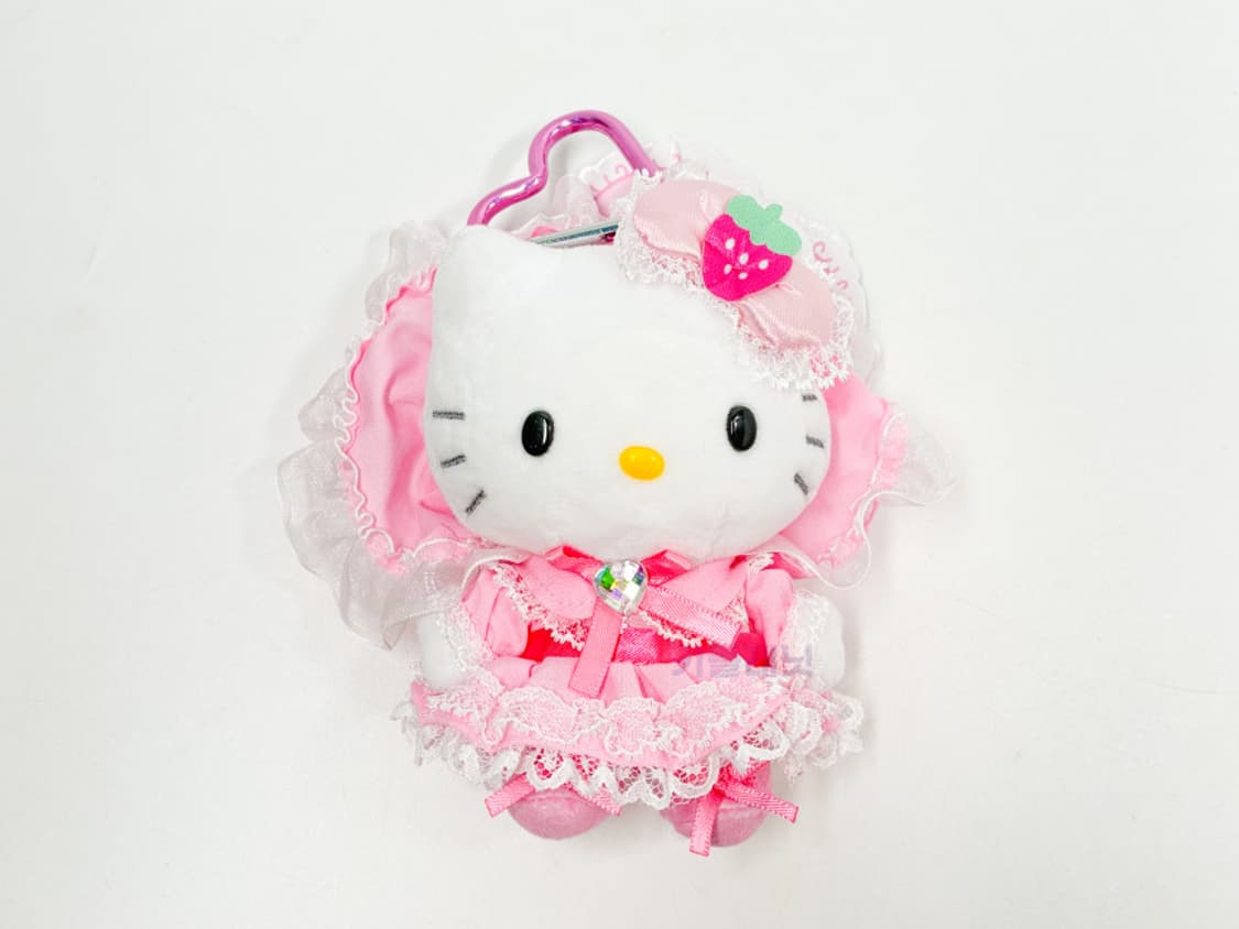 헬로키티 러블리 프릴 시리즈 마스코트 인형 키링 로리타 핑크 상품이미지1