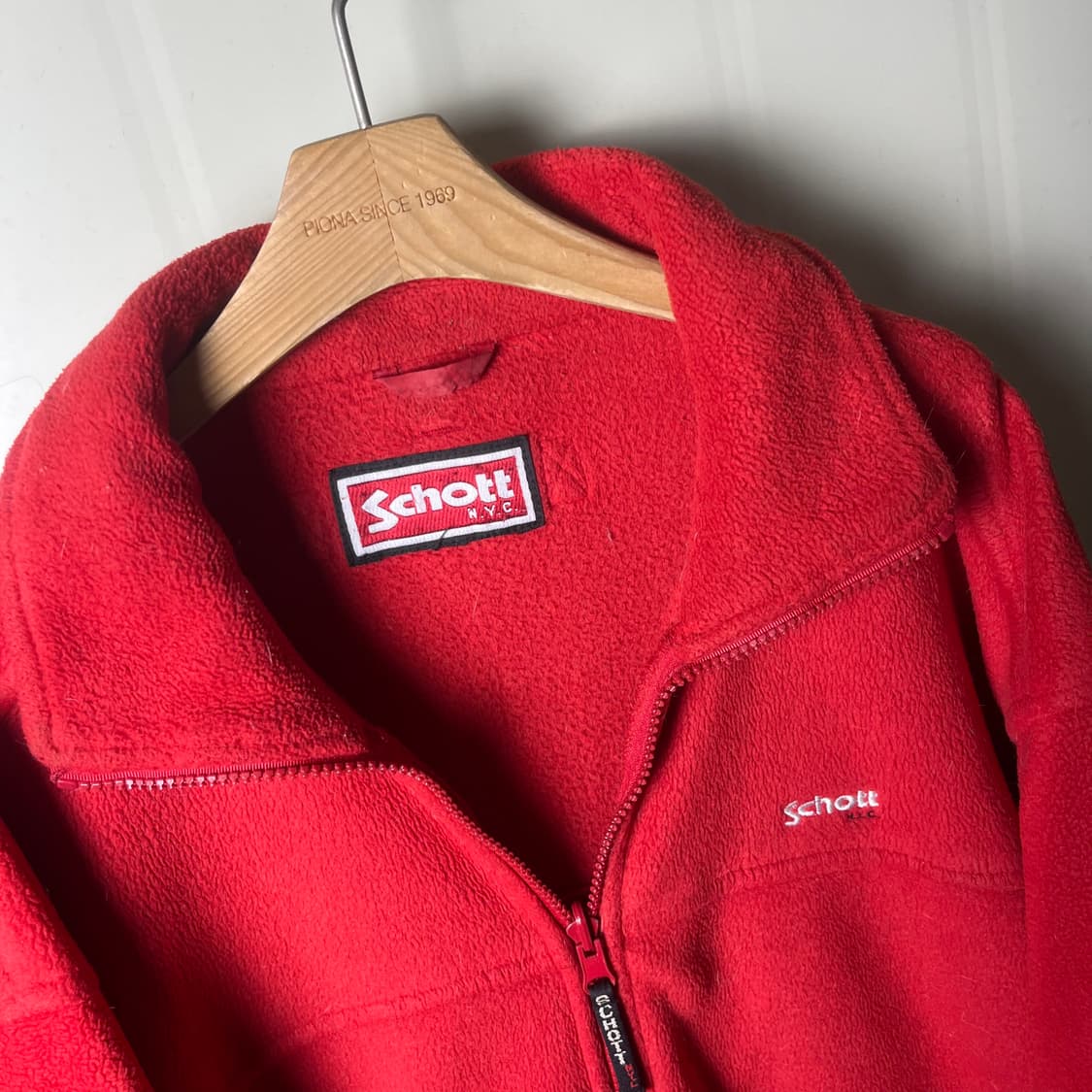 [Schott] 쇼트 로고 자수 집업 플리스 상품이미지2