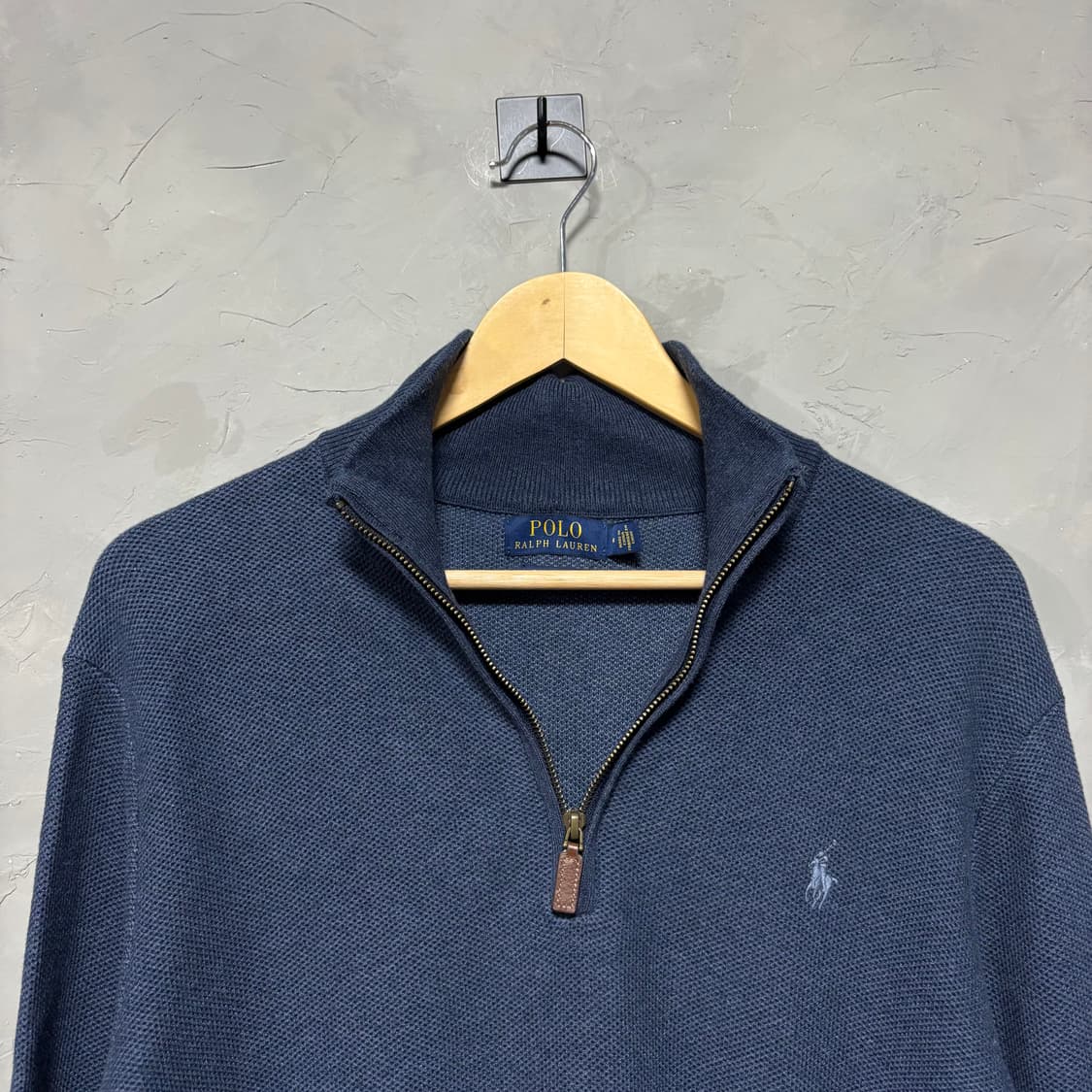 폴로 랄프로렌 신형 피마코튼 니트 반집업 네이비블루 상품이미지2