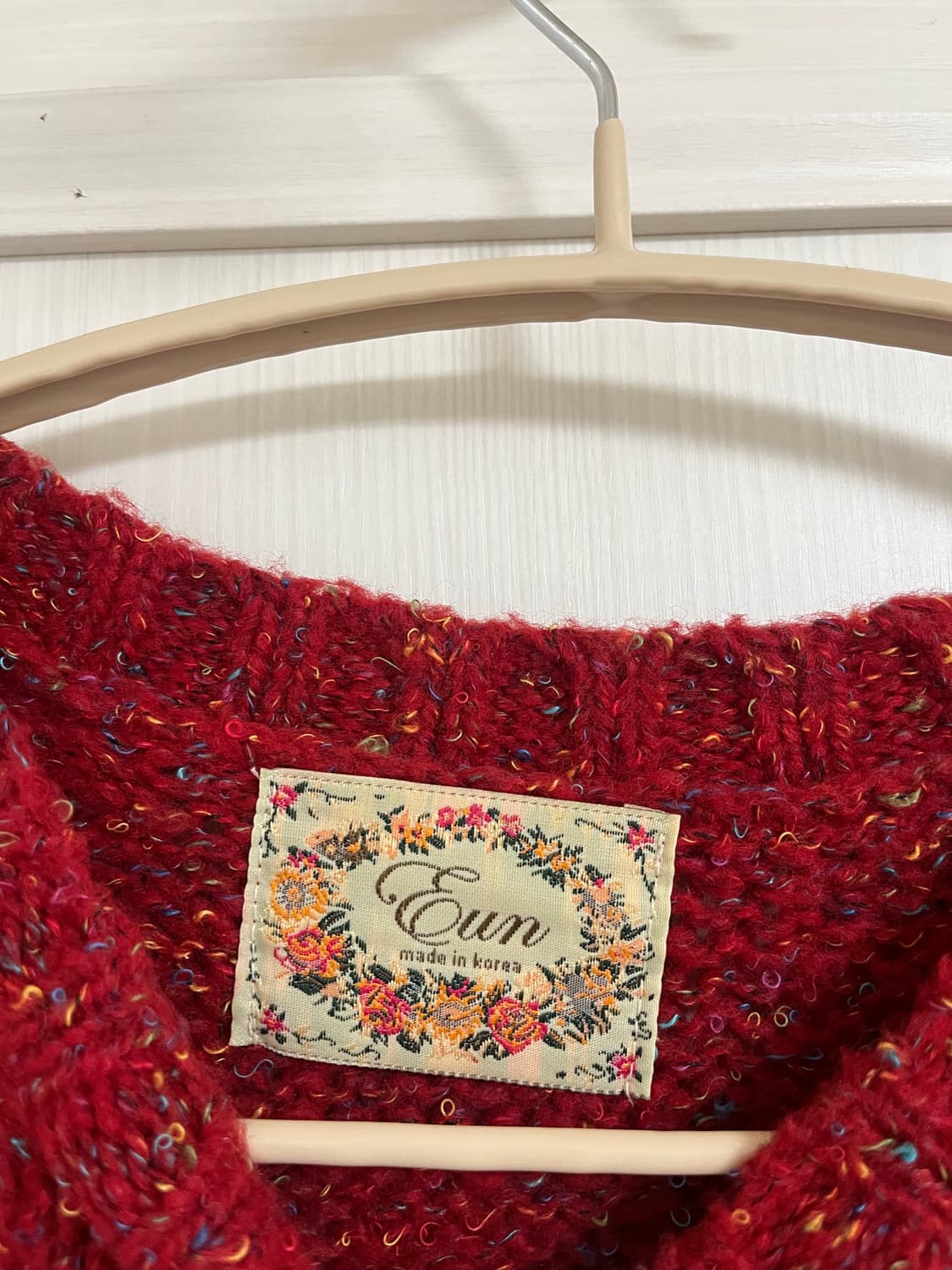 크리스마스 레드 보카시 울 니트 스웨터 연말 상품이미지4