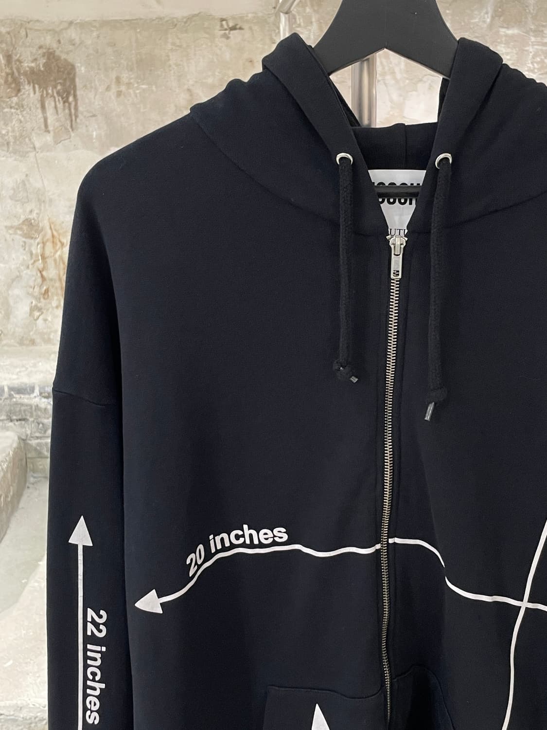 모스키노 블랙 메저먼츠 오버 후디 집업 상품이미지2