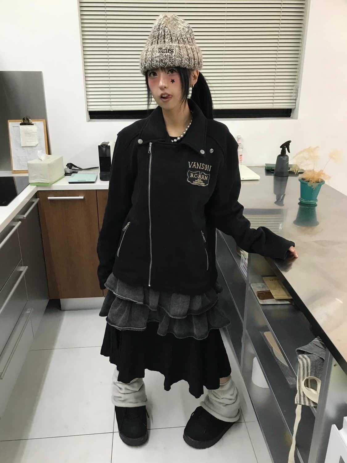 Vanson Skull Embroidery Cotton Rider JK 상품이미지3