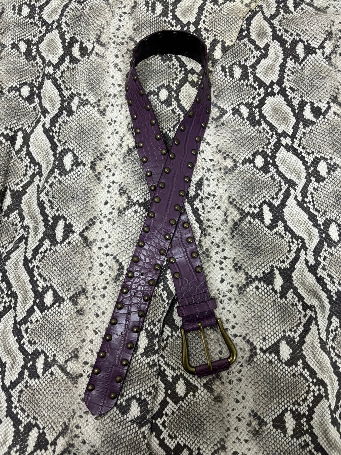 “Vintage” Purple Stud Detail Snake Belt 상품이미지1