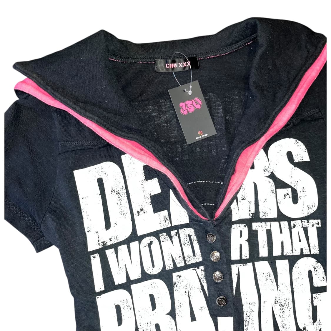 CHU XXX 츄엑스엑스엑스 피스자수 반팔티 펑크갸루y2k키치 상품이미지3