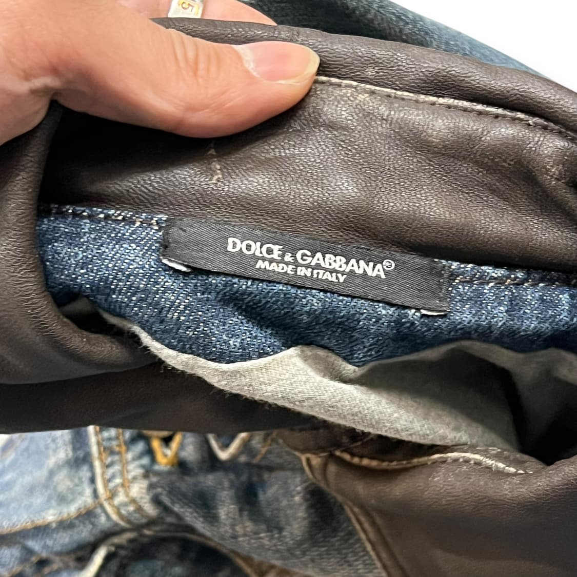 돌체앤가바나 레더 카라 데님 트러커 자켓 +명품감정서 y13910 상품이미지7