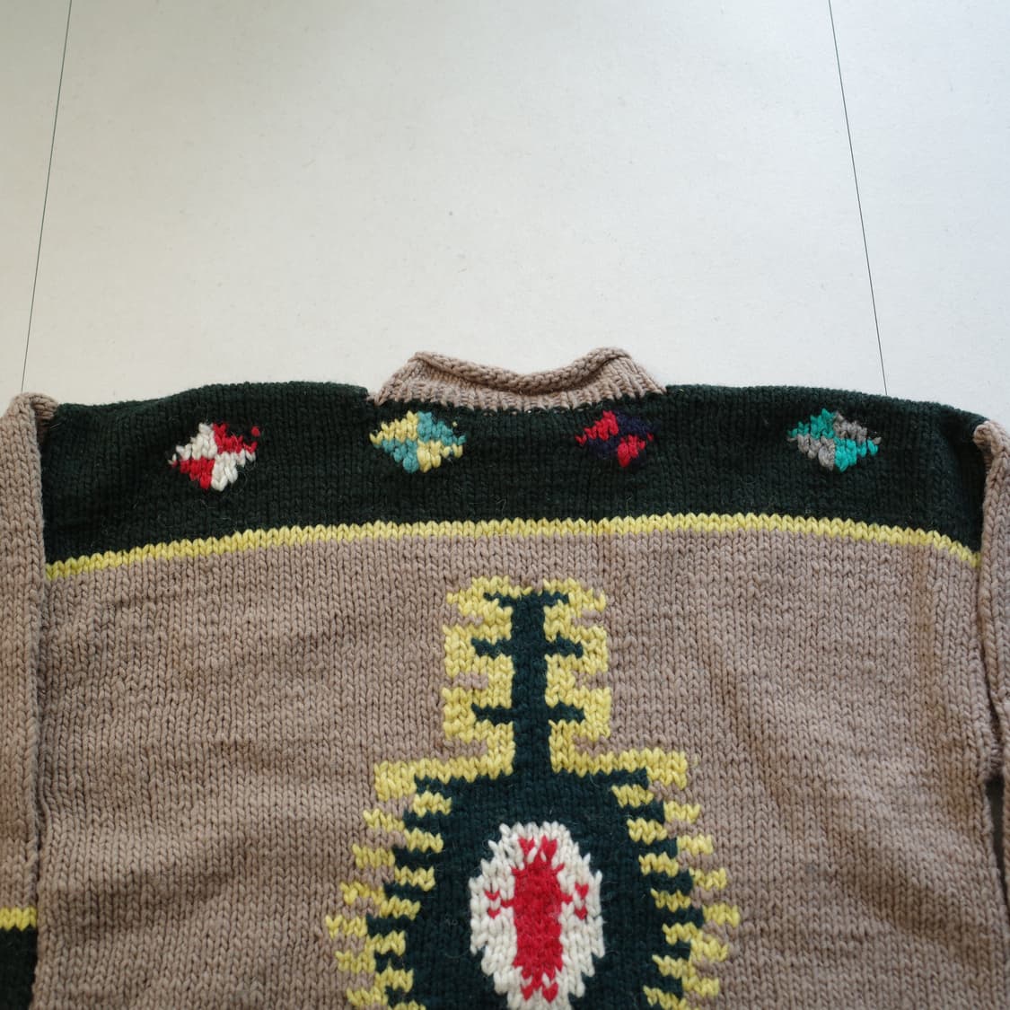 에콰도르 에스닉 나바호 아즈텍 핸드메이드 100% 울 니트 (Free) 상품이미지7