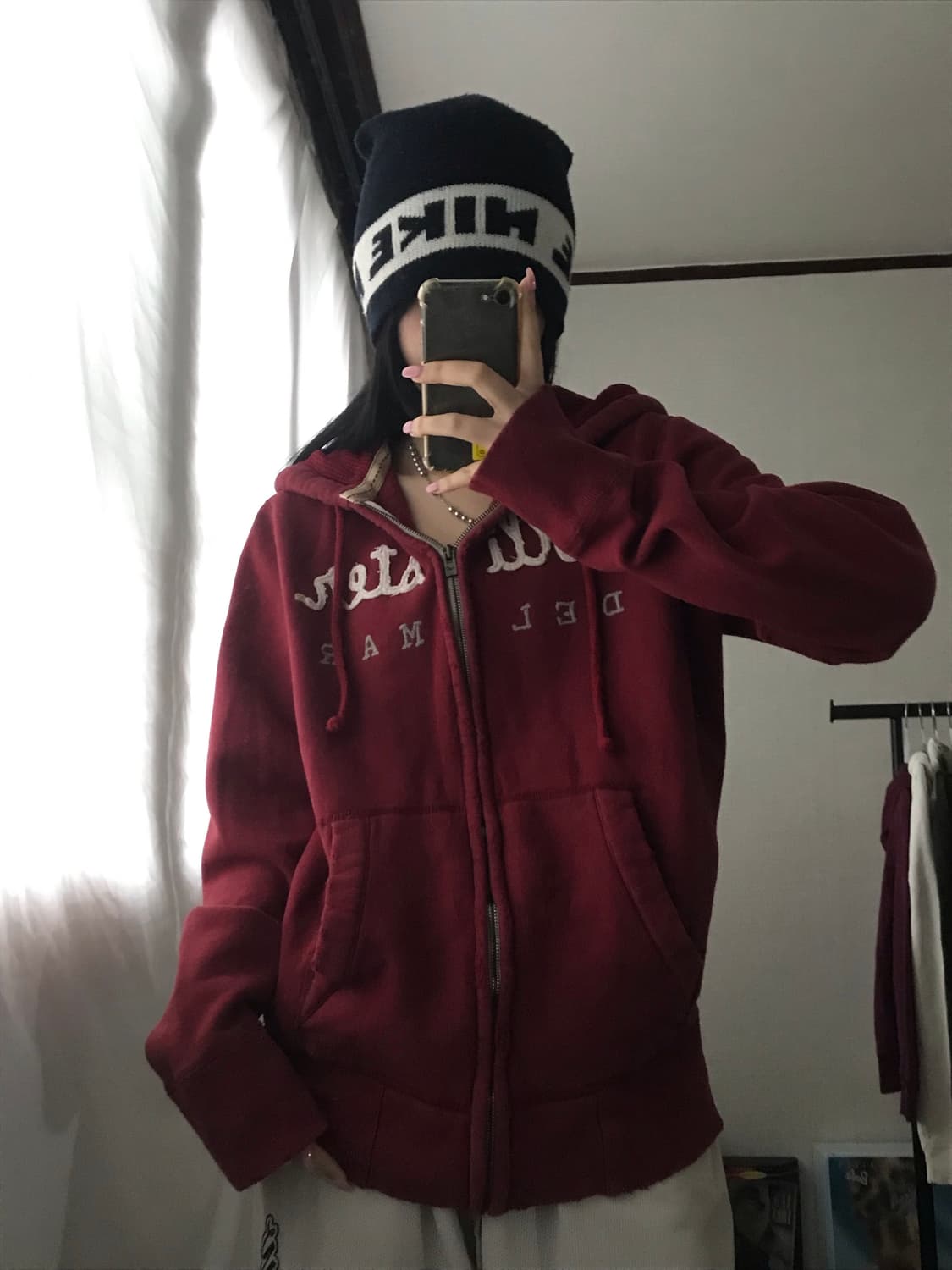 홀리스터 버건디 후드집업 상품이미지2