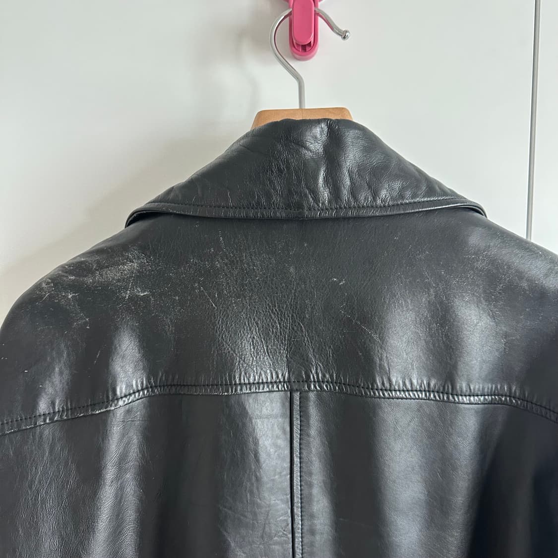 캘빈클라인 90’s 헤비 레더 트렌치코트 상품이미지6