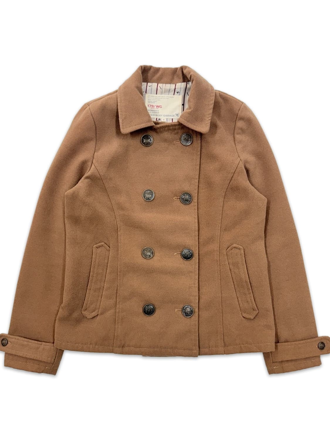 빈티지 179/WG 니콜클럽 라이트 브라운 더블 하프 코트 상품이미지2