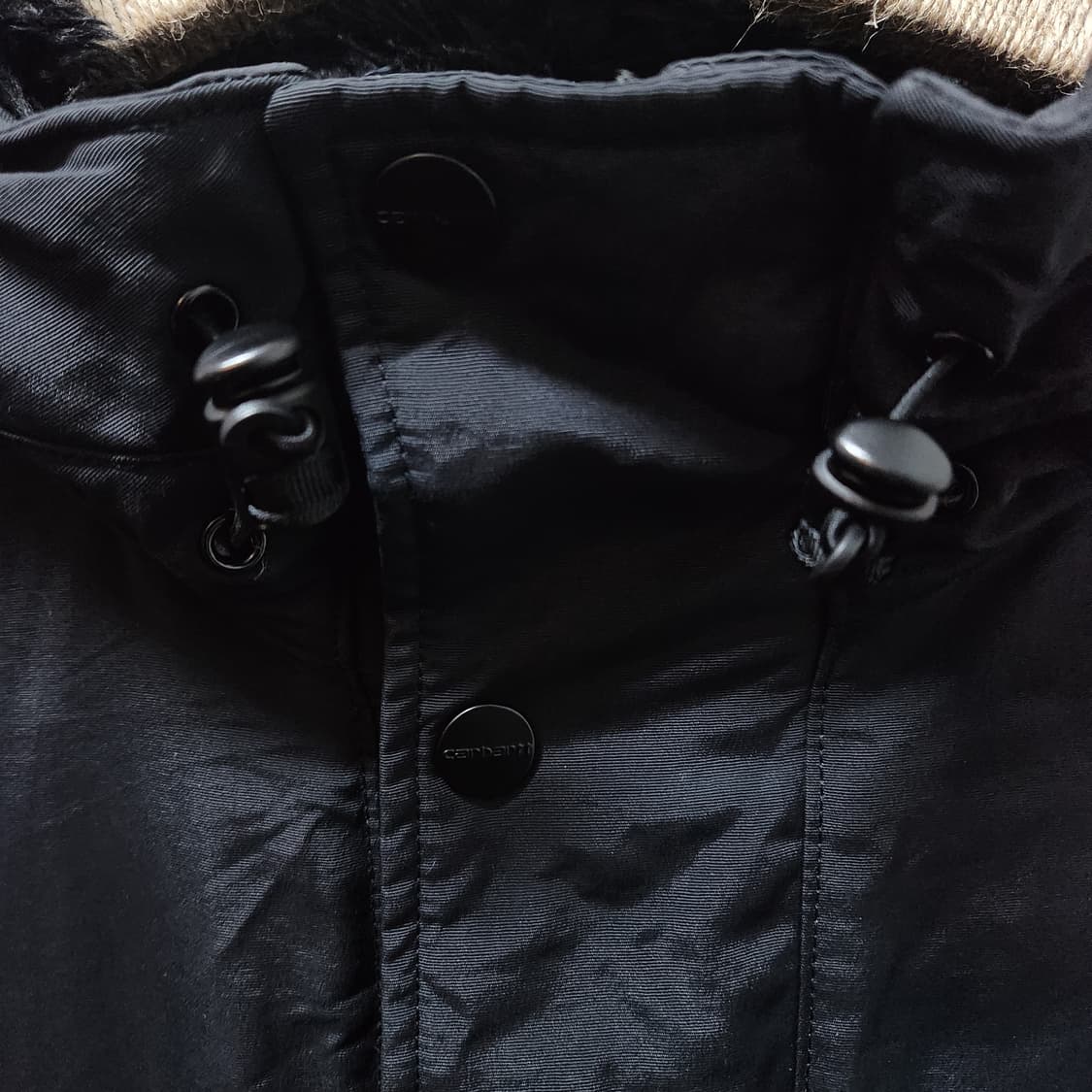 칼하트 블랙 후드 패딩 야상 자켓 상품이미지4