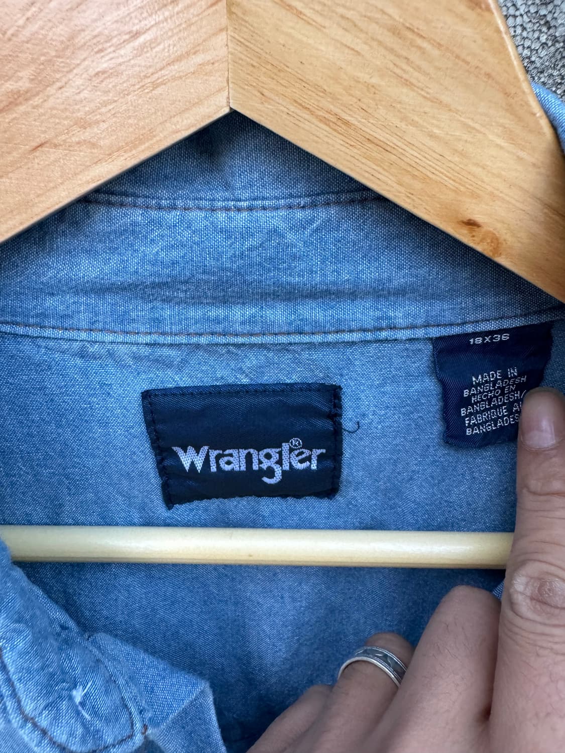 랭글러 빈티지 데님 샴브레이 웨스턴 셔츠 빅사이즈 상품이미지5