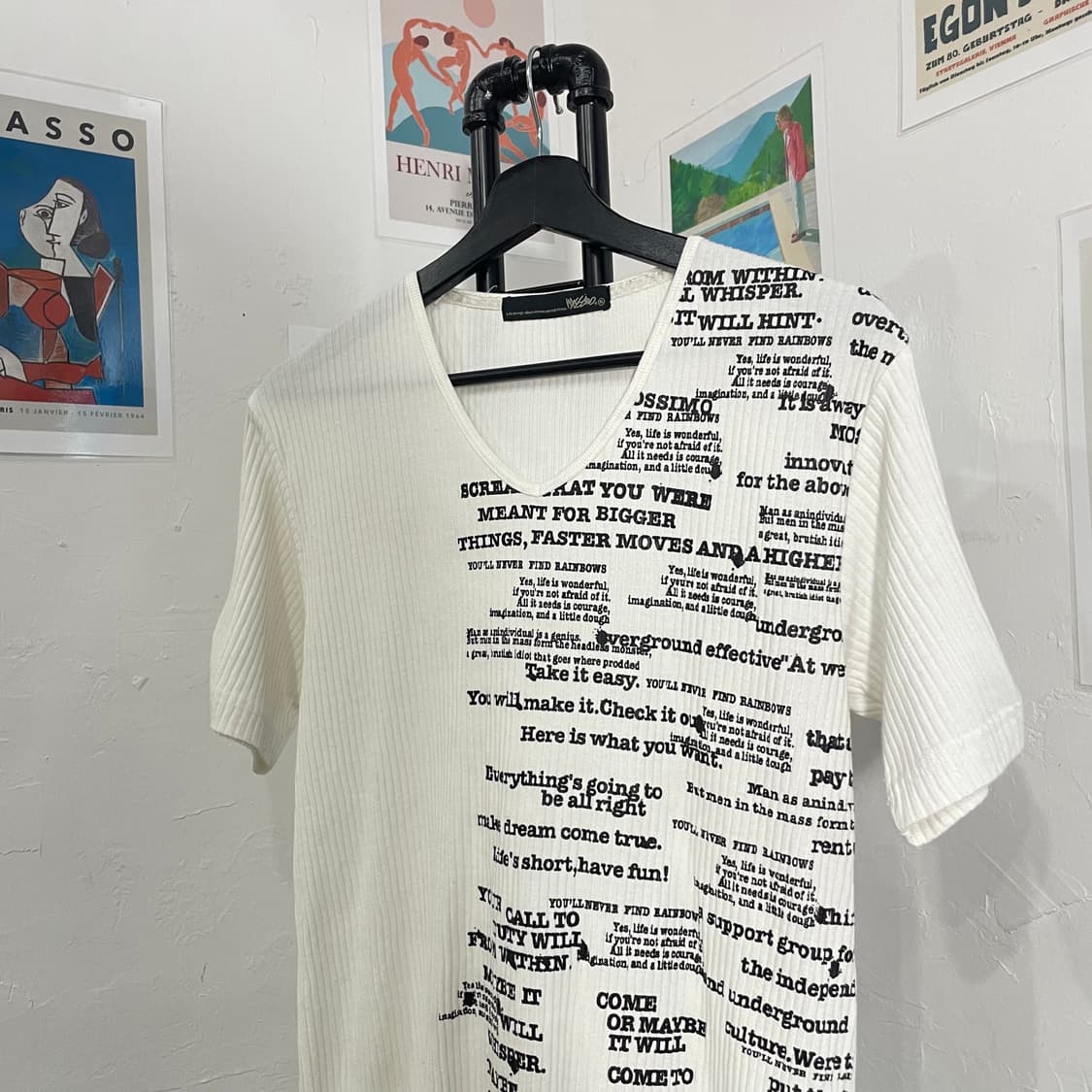 펑크 레터링 브이넥 티셔츠 상품이미지4