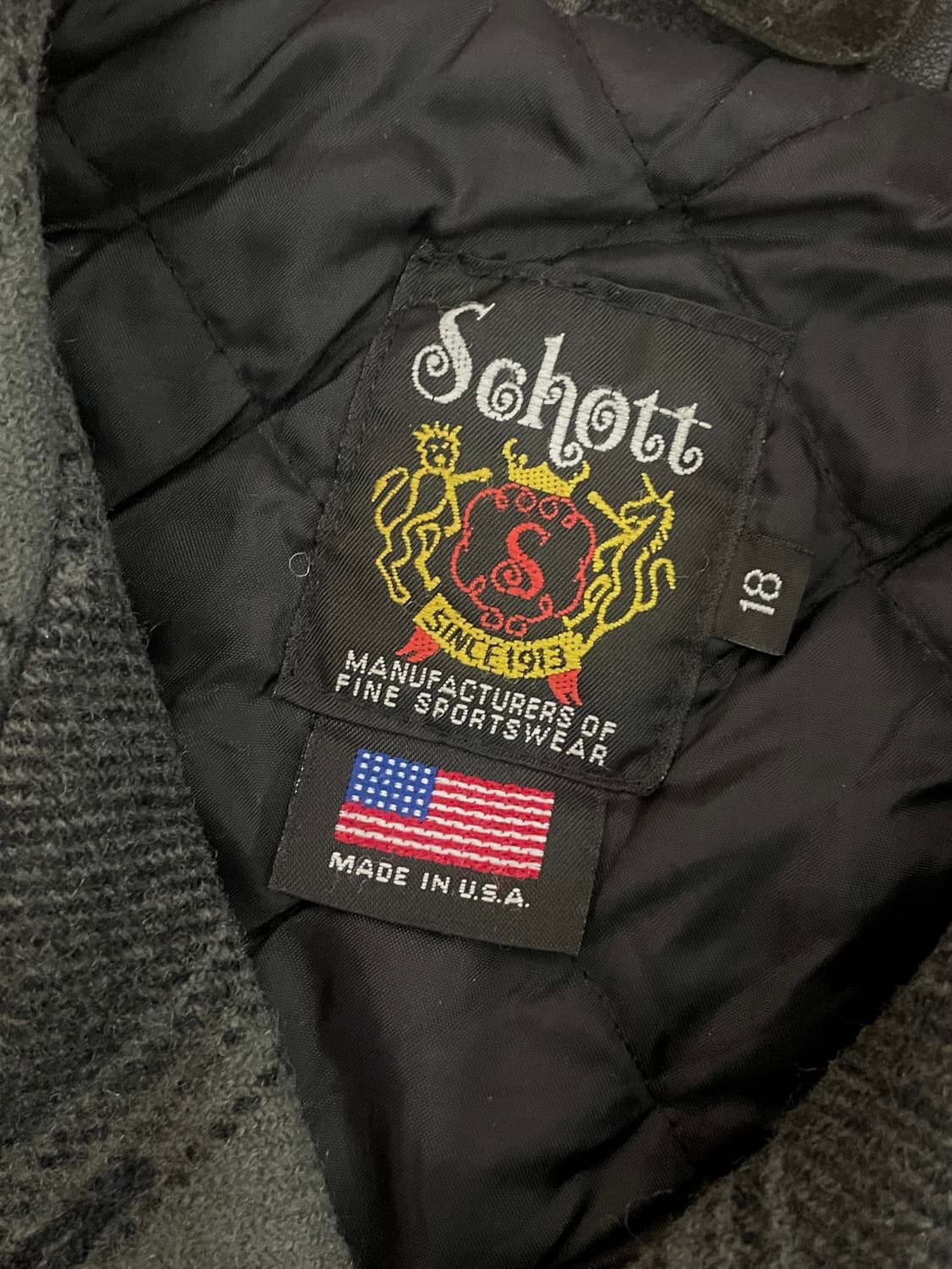 Schott 체크 피코트 상품이미지3