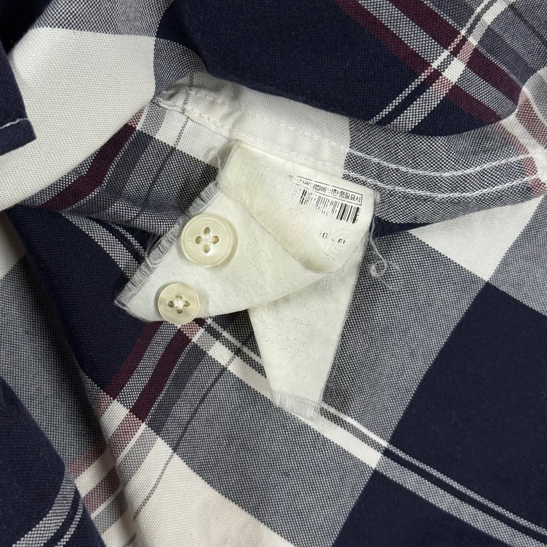 [105] 빈폴 네이비 체크 긴팔 셔츠 남방 상품이미지7