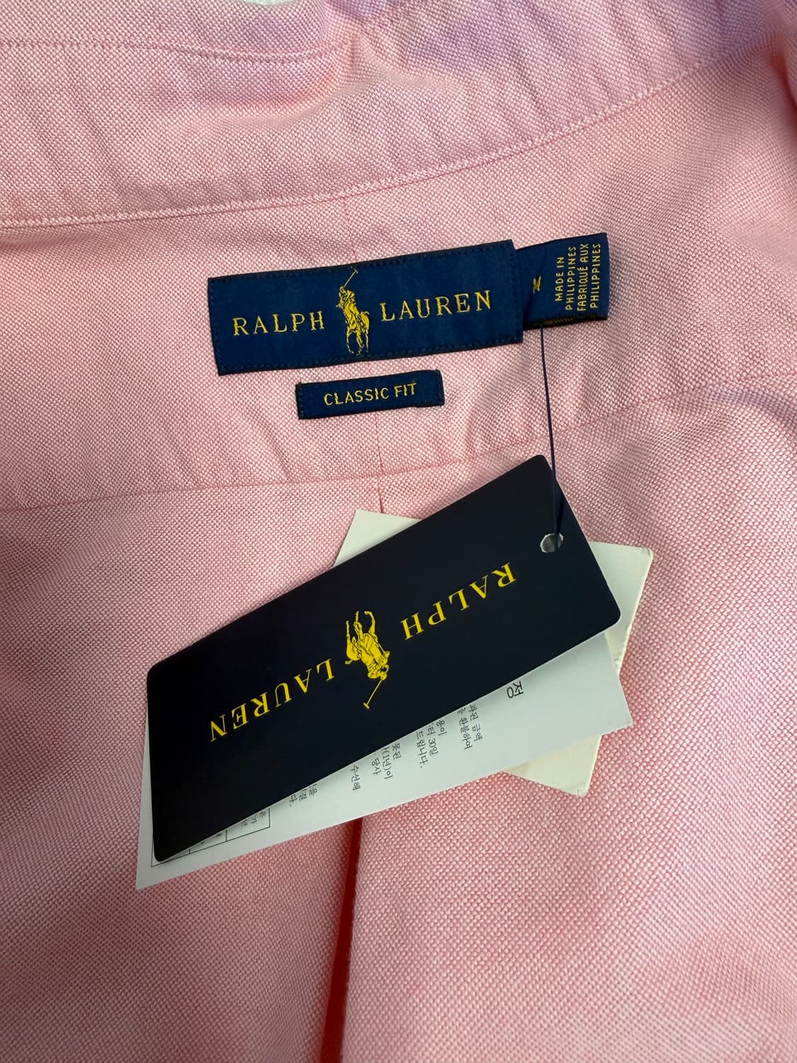 새상품 폴로 랄프로렌 남성 옥스포드 셔츠 핑크 m 상품이미지5