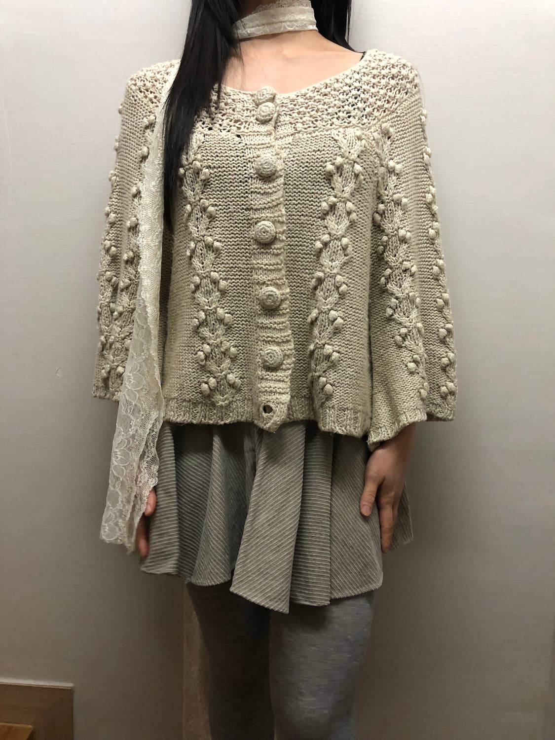 빈티지 베이지 코듀로이 미니 스커트 상품이미지3