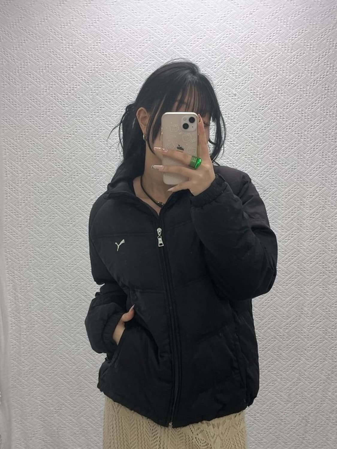 푸마 빈티지 스몰로고 캐주얼 숏패딩 자켓 L C08302 상품이미지2