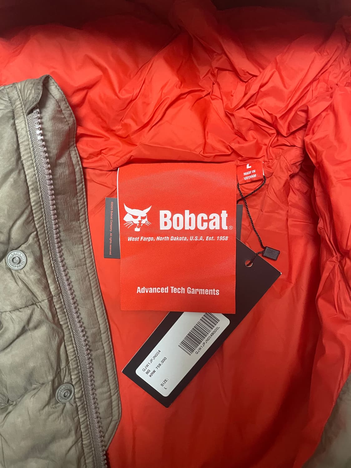 [L] 밥캣 우라노스 패딩자켓 베이지 상품이미지4