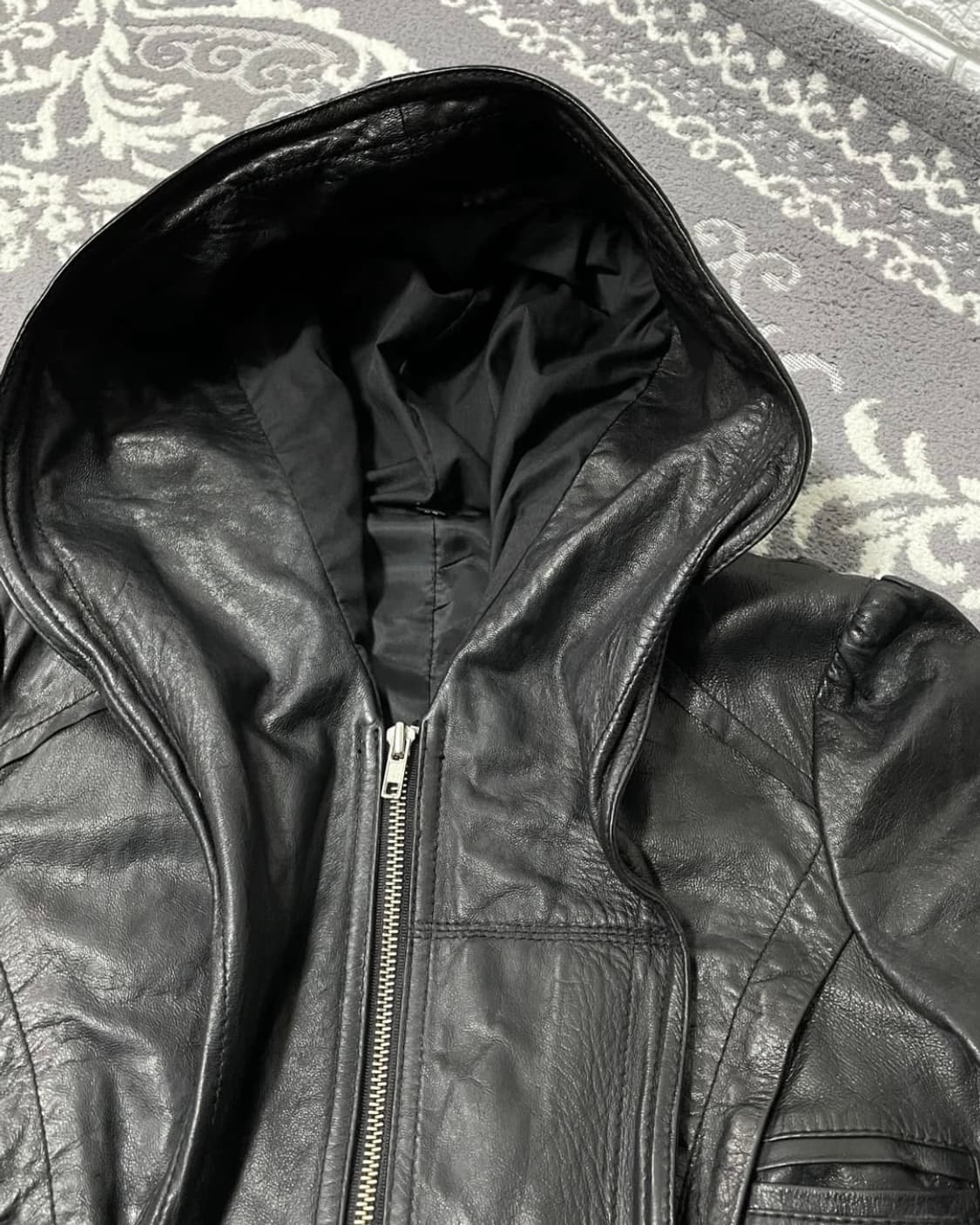 Italian Wizard Hooded Leather Jacket 상품이미지2