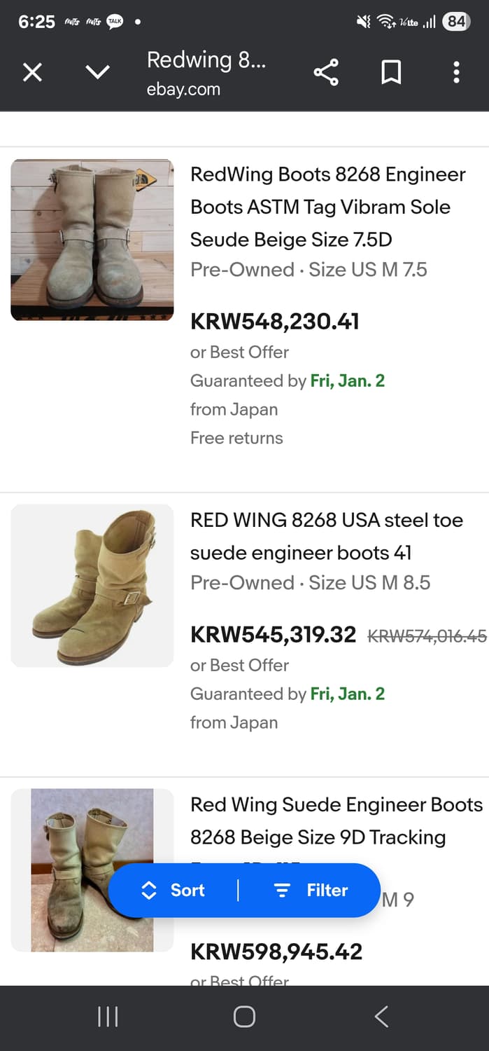 9D 레드윙 엔지니어 부츠 8268 상품이미지1