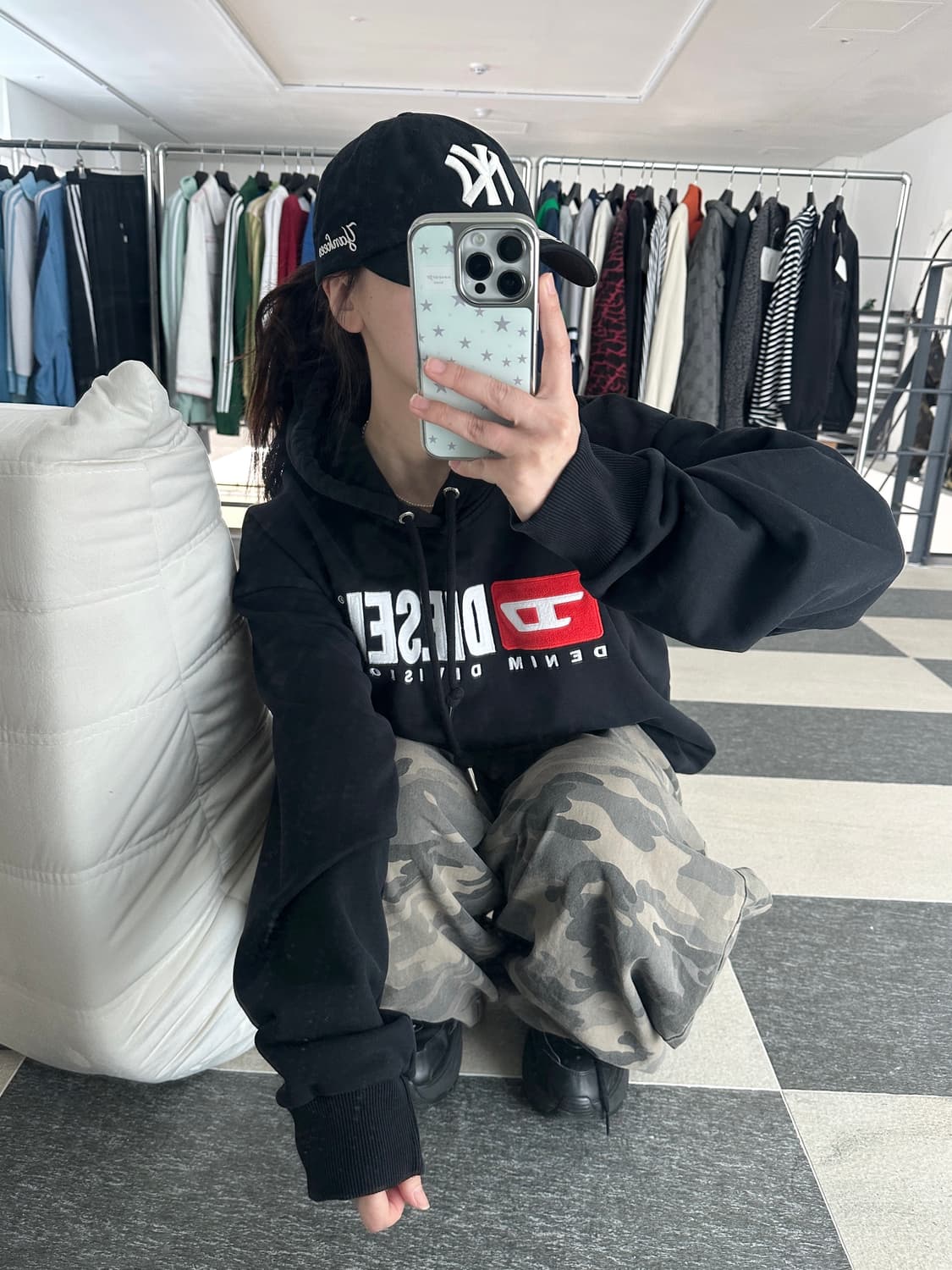 디젤 S 박스트 DIV 후드 티셔츠  상품이미지9