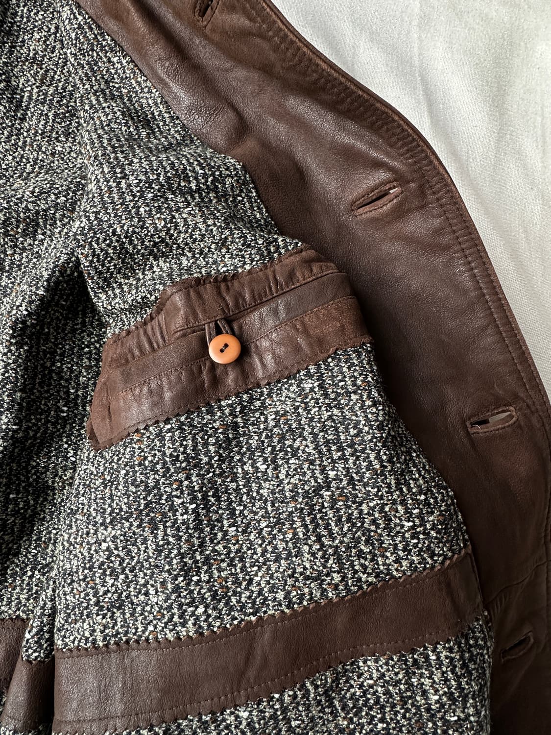 라코스테 90s 양가죽 레더 하프코트 110 오버핏 상품이미지8