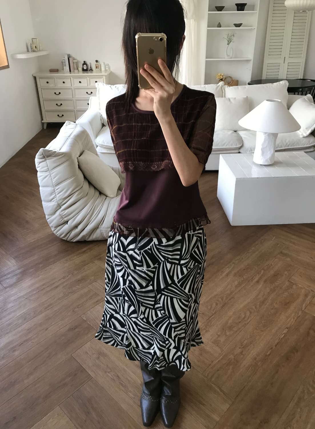 vintage pattern skirt 상품이미지5