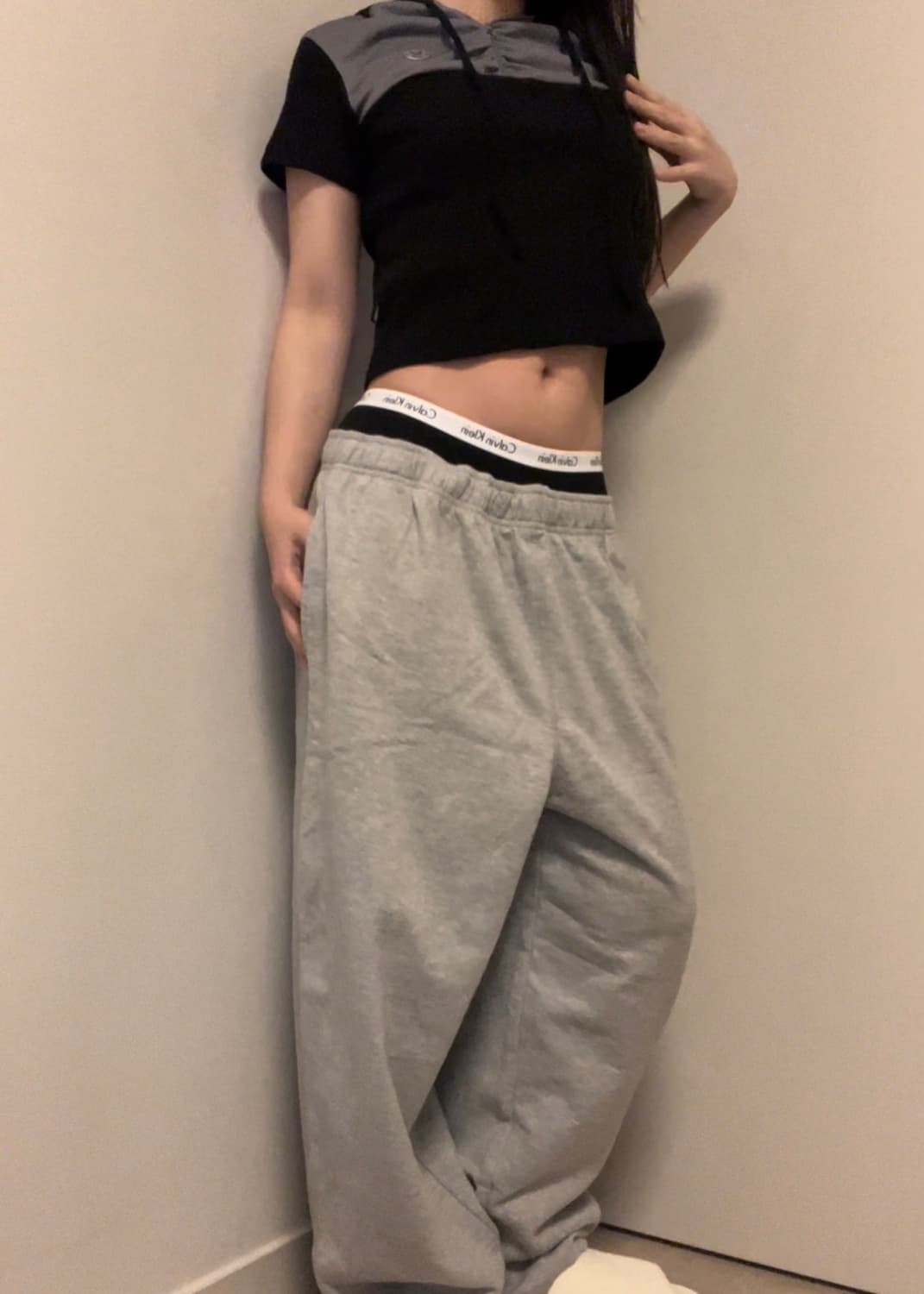 loose fit gray training pants 상품이미지2
