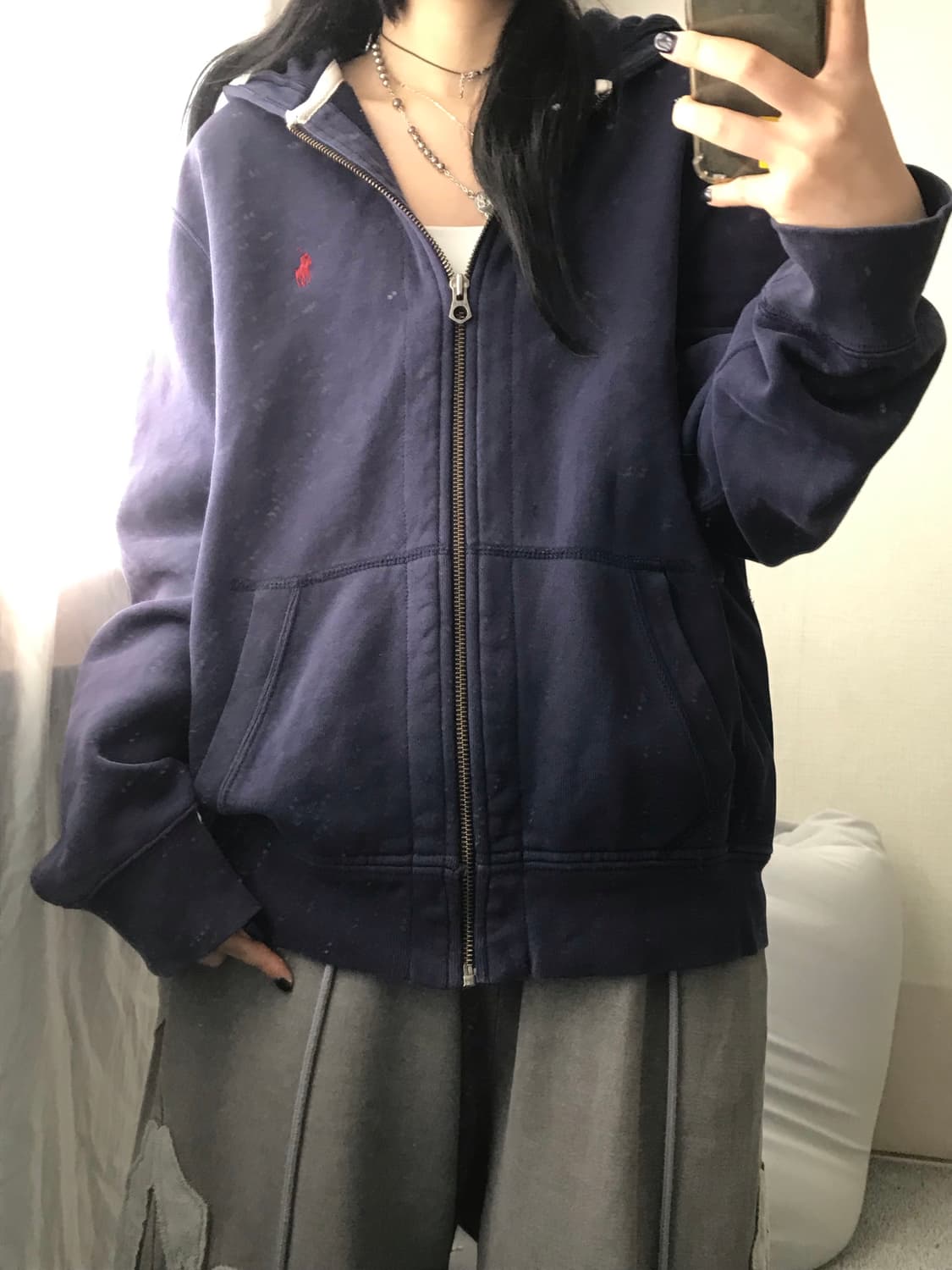 폴로 네이비 스웨트 후드집업 상품이미지6