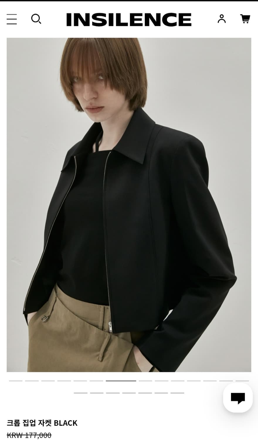 인사일런스우먼 크롭 집업 자켓 상품이미지4
