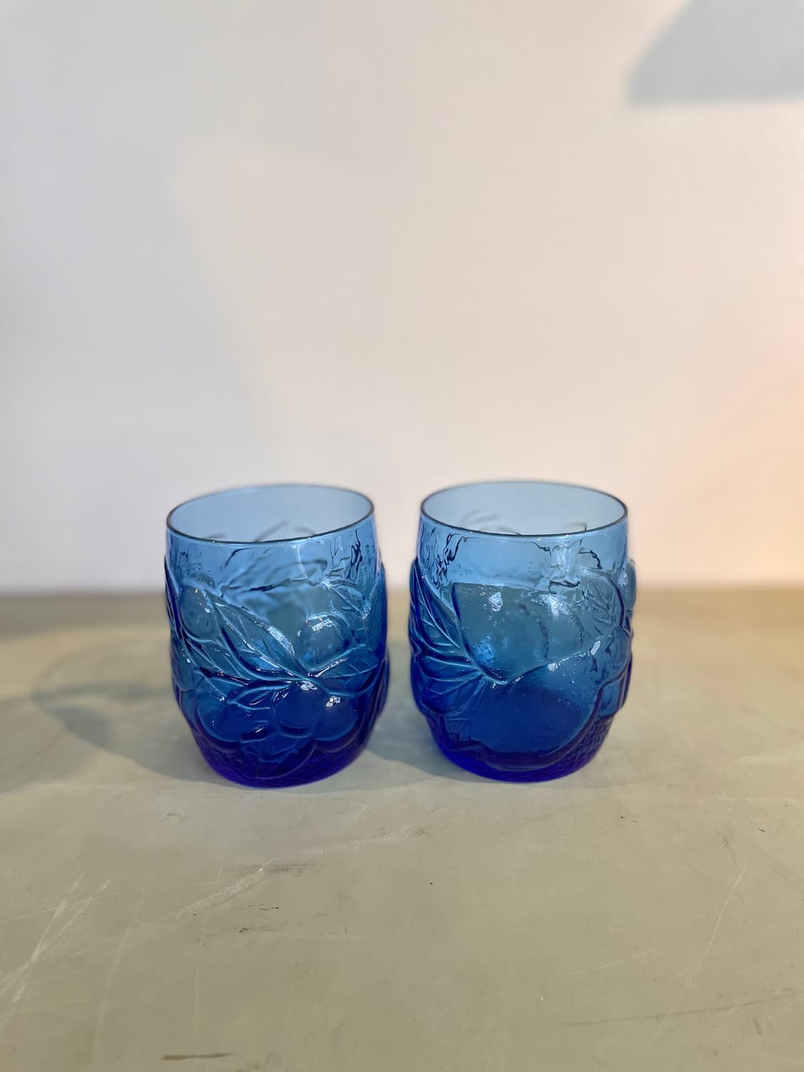 빈티지 일본 블루컬러 과일잔 상품이미지1