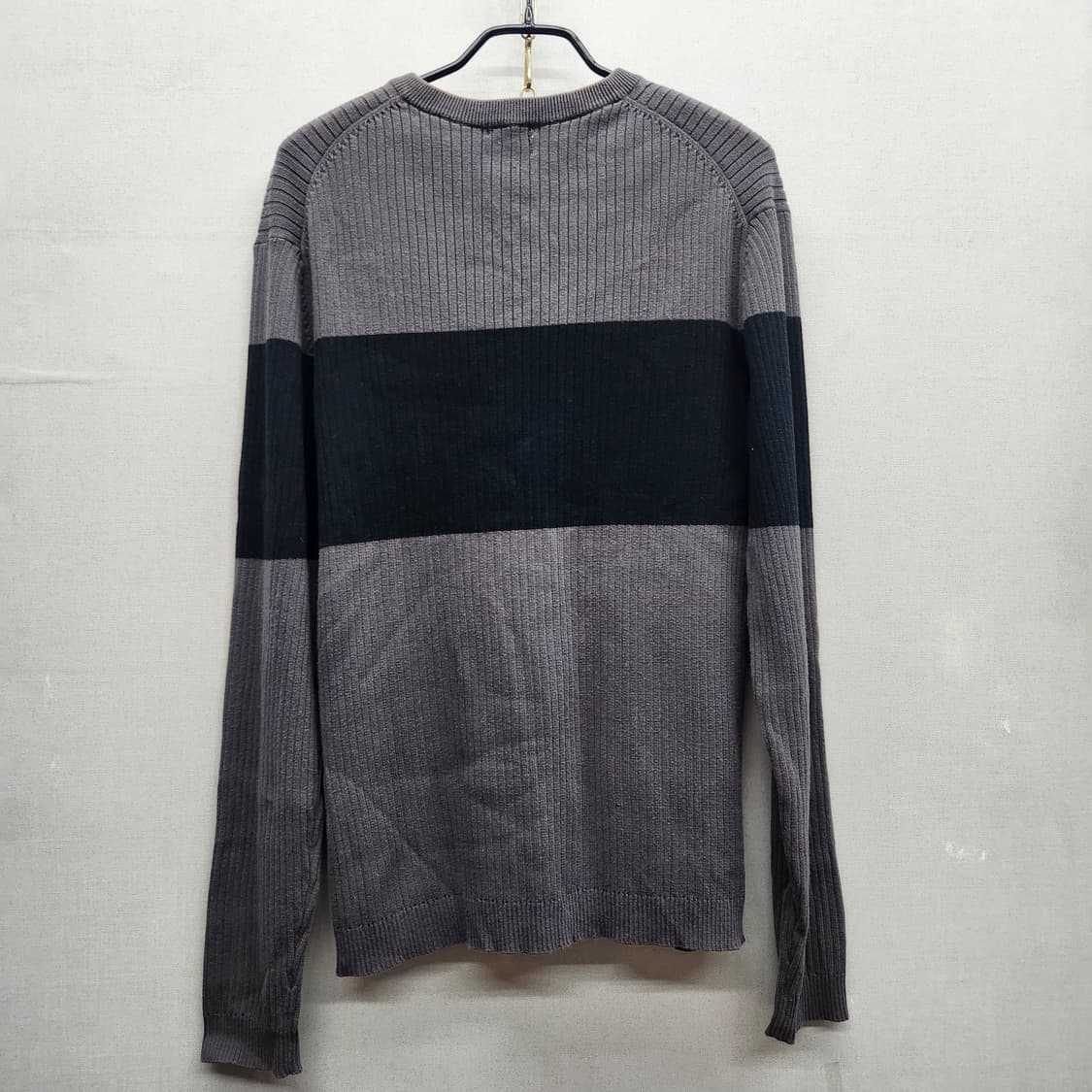 CK캘빈클라인 골지 배색 코튼 니트M(M) 상품이미지3