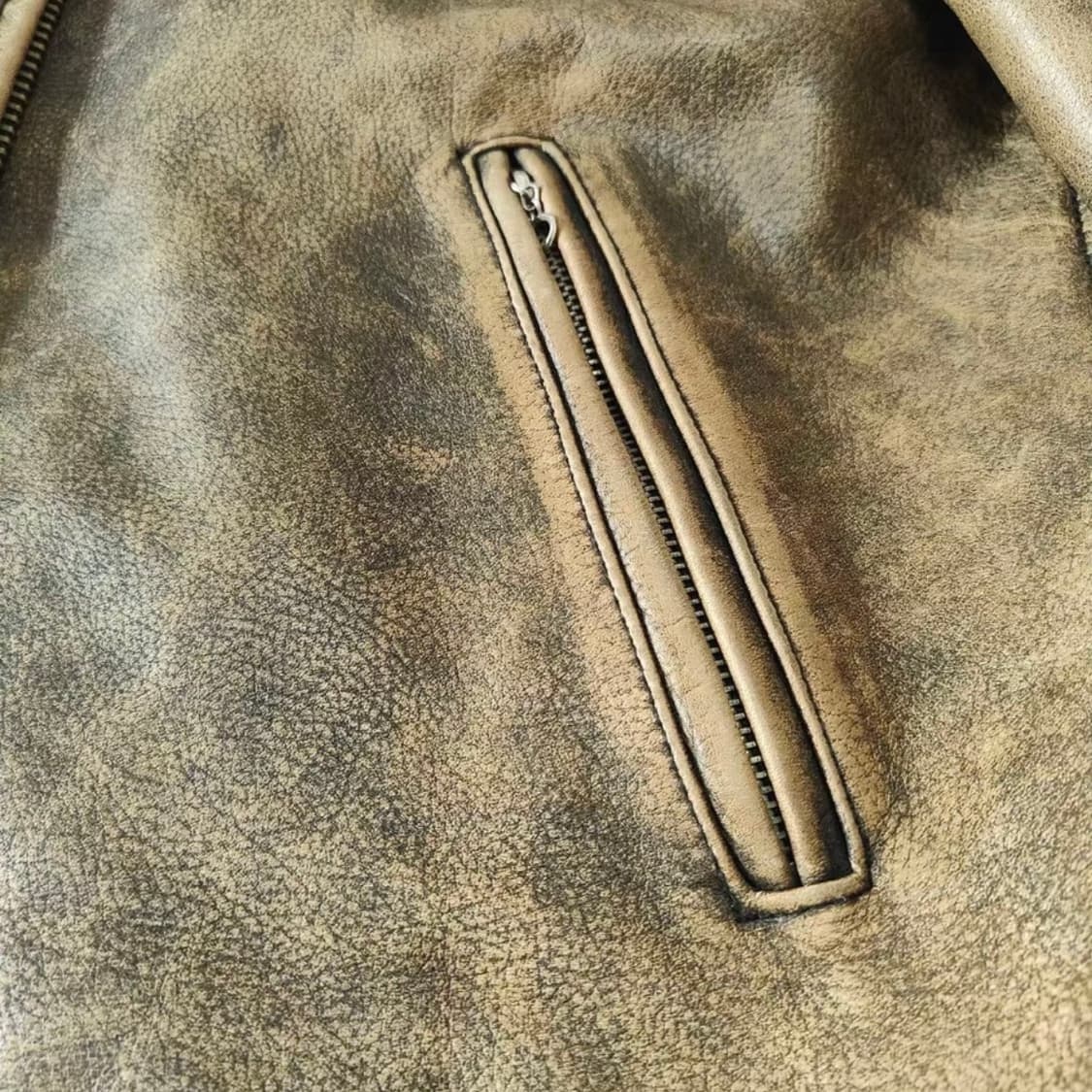 헤비 빈티지 레더 자켓 상품이미지3