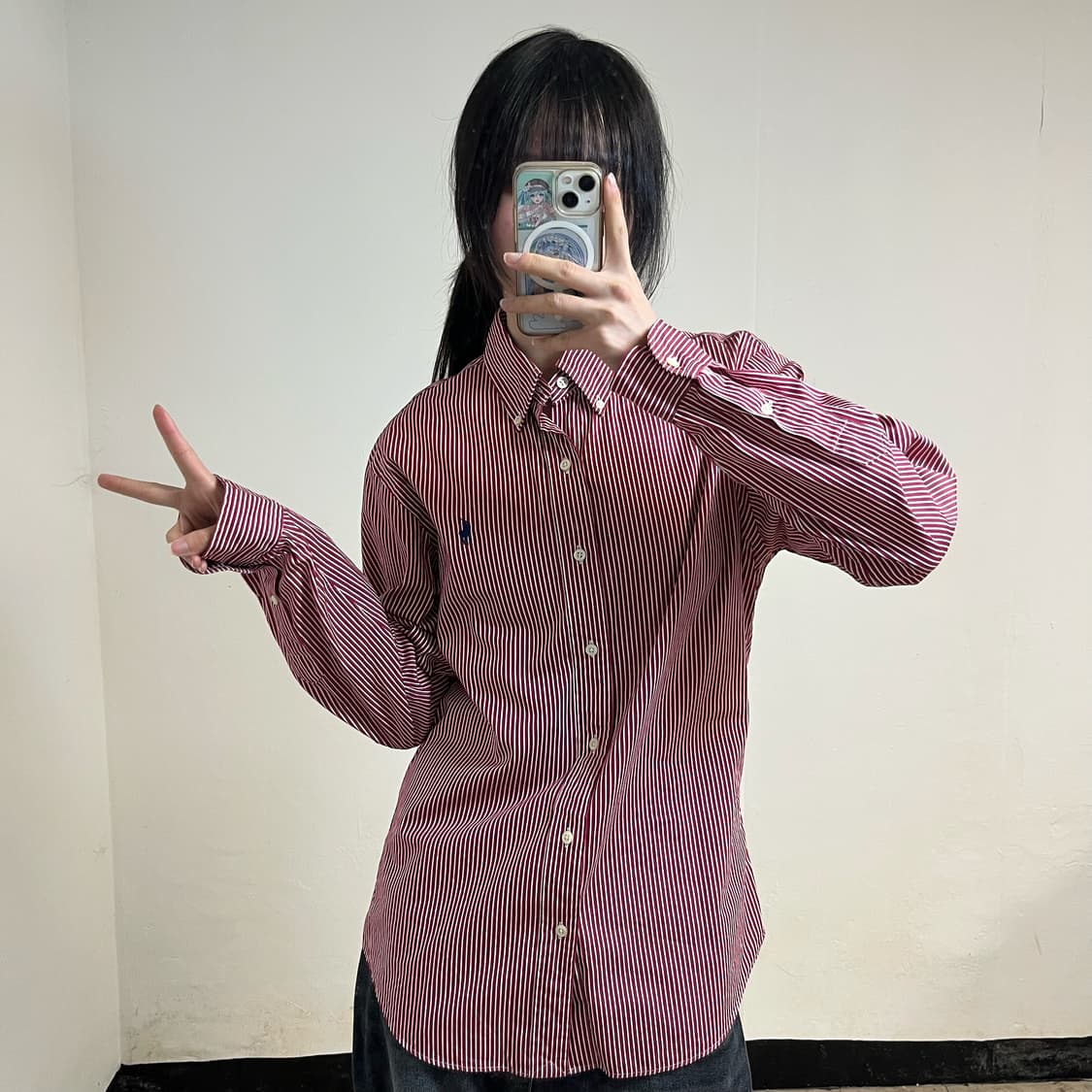 Polo Ralph Lauren red stripe shirt 상품이미지2