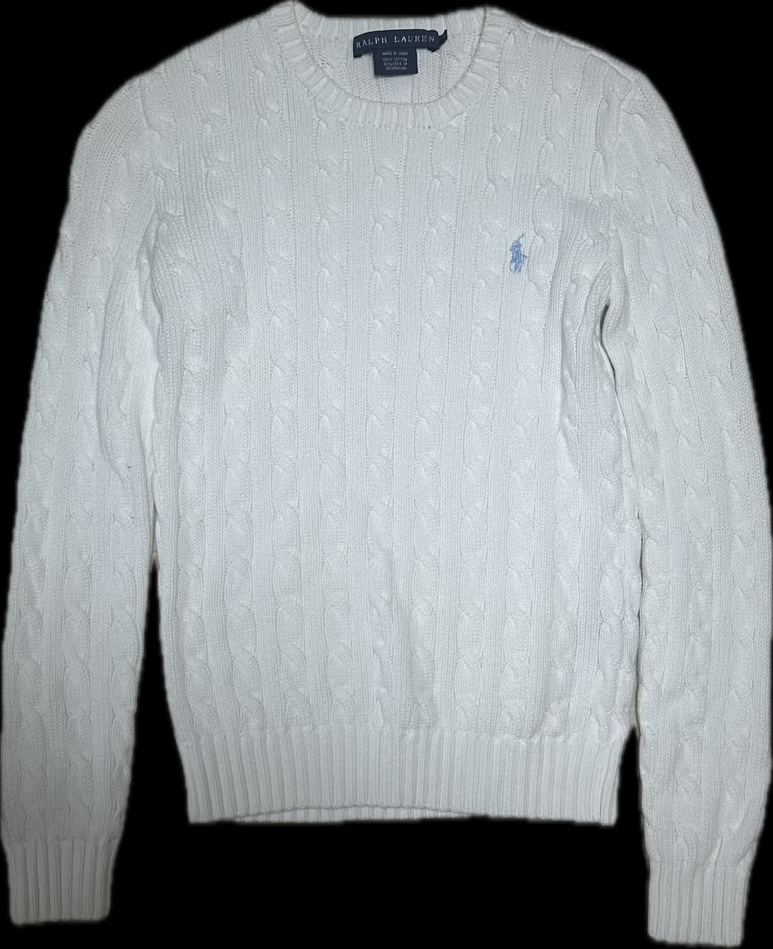 폴로 화이트 꽈배기 니트 상품이미지1