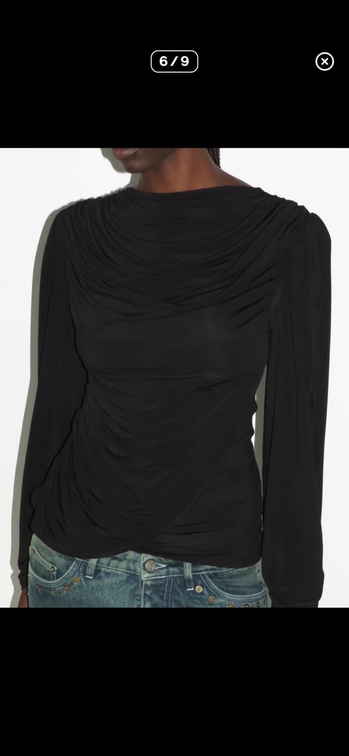 *가격조정X/판매중단예정* 동령 팔로마울st 드레이프 롱 슬리브 탑 상품이미지10