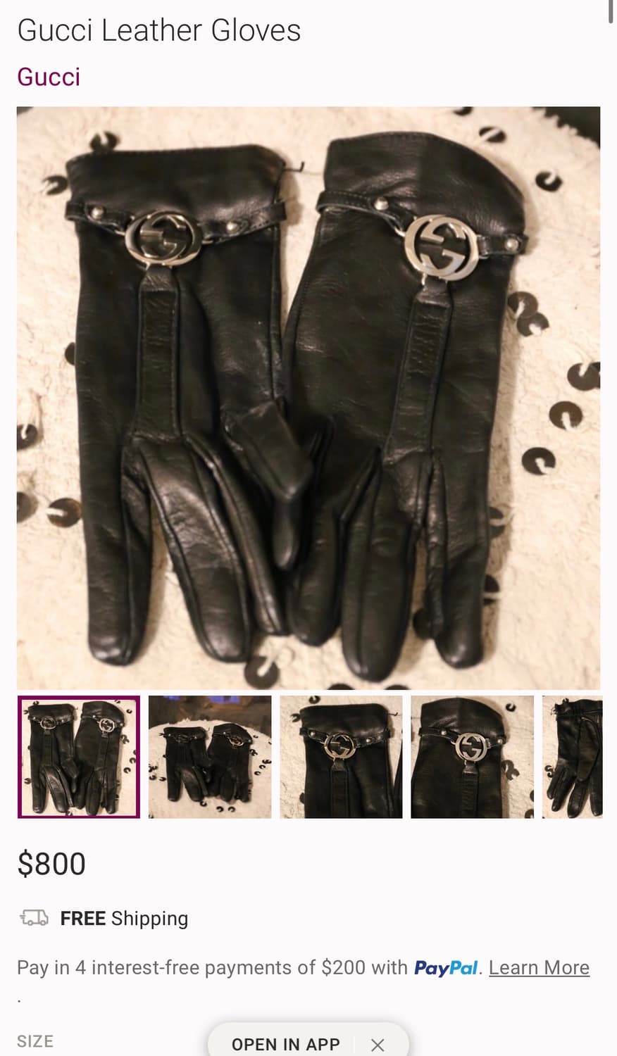 구찌 03AW 램스킨 메탈로고 장갑 글러브 상품이미지2