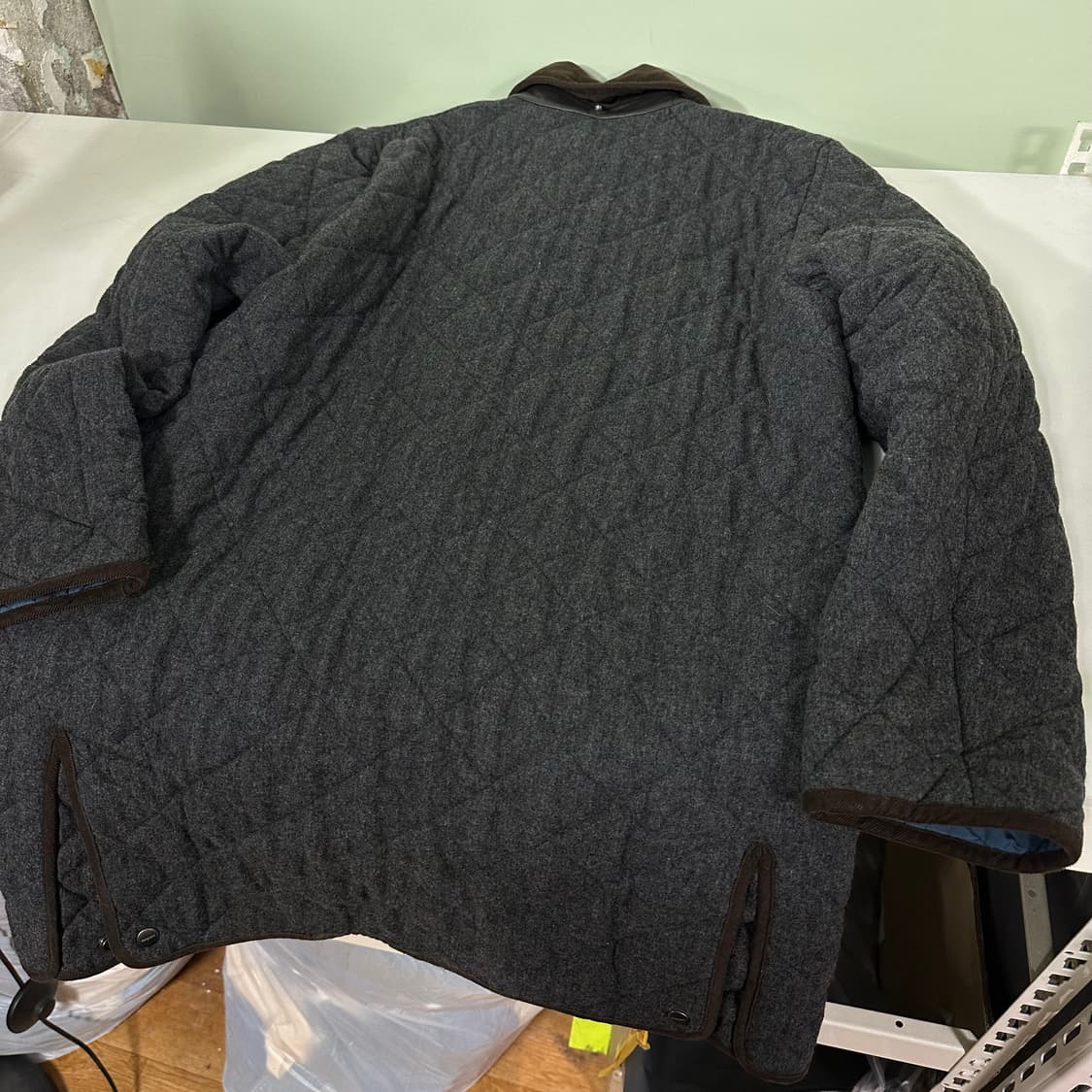 L 105 시리즈 진그레이 코듀로이카라 울 퀼팅자켓 상품이미지6