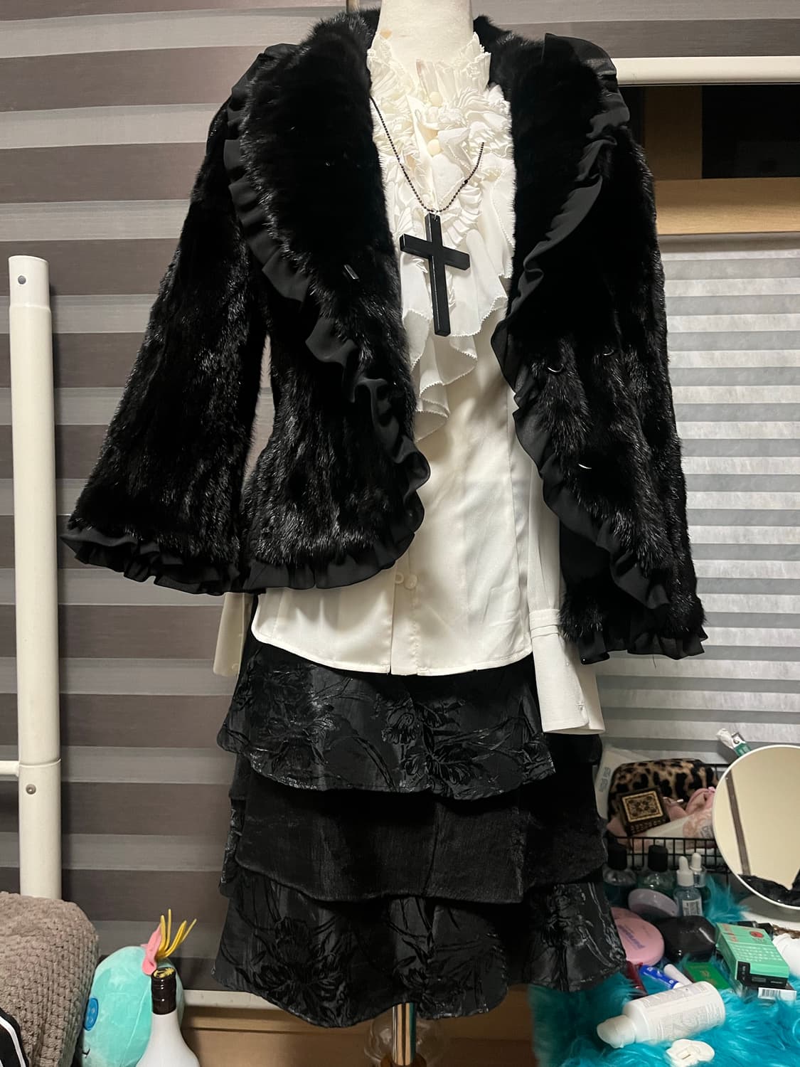 밍크 퍼 포함 공겜여주 고스 고딕 세트 상품이미지1