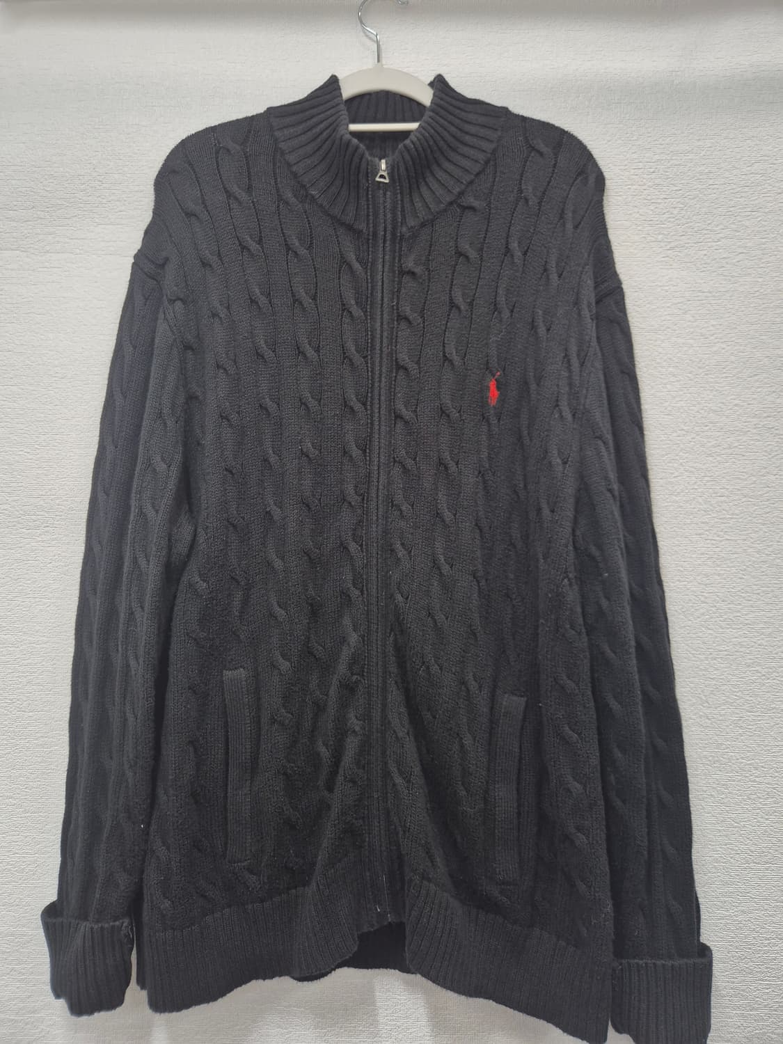 폴로 신형  블랙 니트 집업 가디건 / 2XL (정품) 상품이미지1