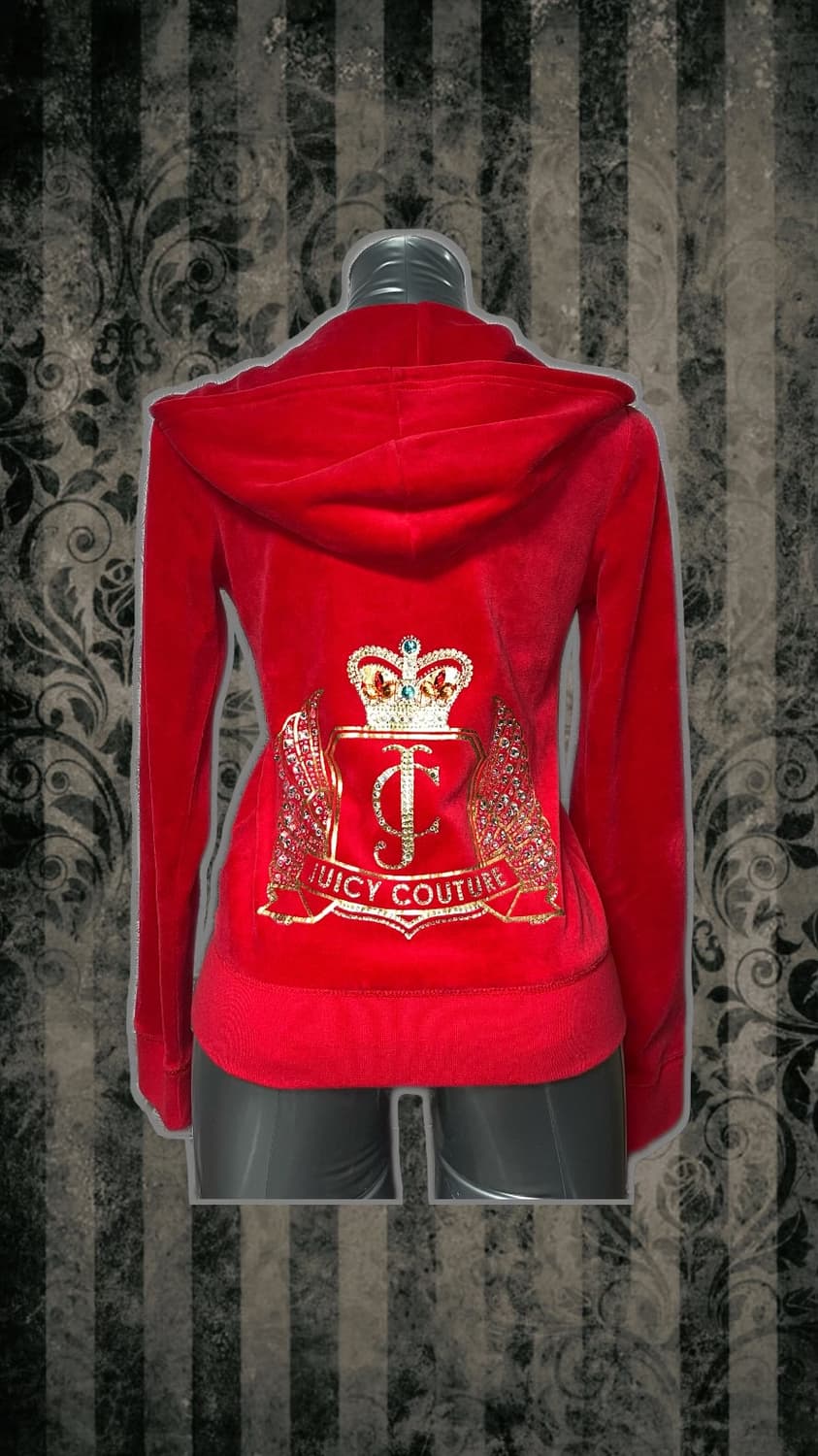 Juicy Couture 쥬시꾸뛰르 크라운 갸루 벨벳 후드 상품이미지1